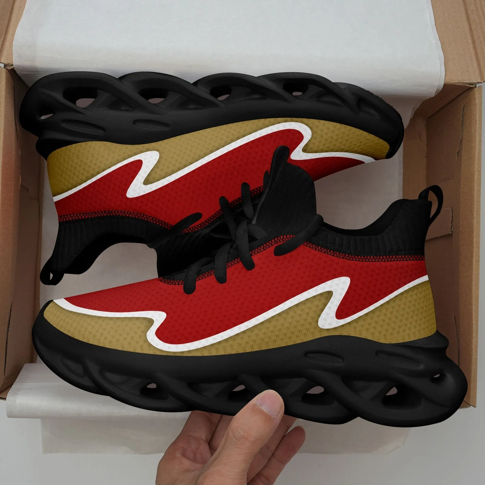 Custom Red Gold Maxsoul Shoes Personalized Sneaker FN030A-E020011-18