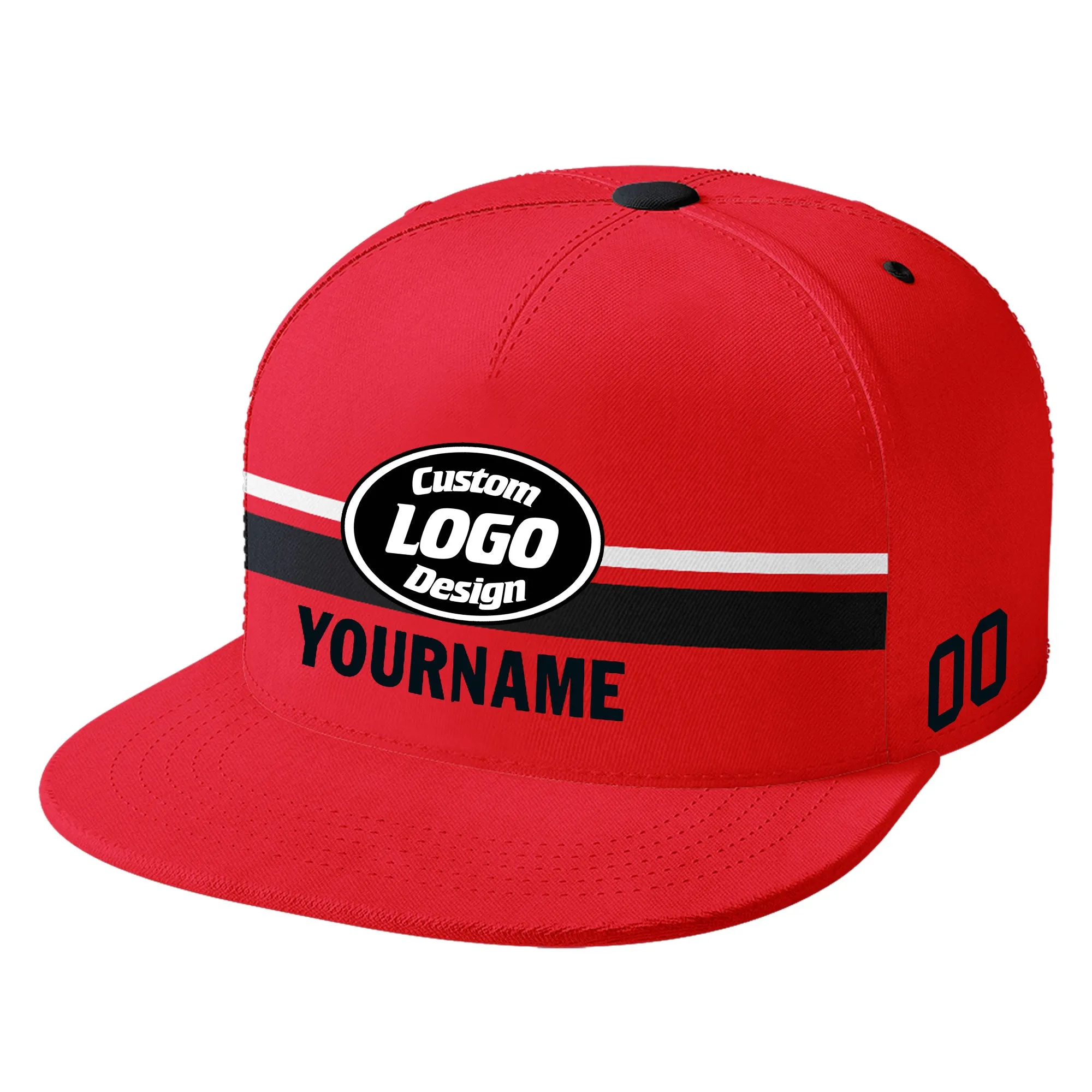 Custom Red Houston Hat Sport Design Cap Stitched Adjustable Personalized PR067B-D020262-12