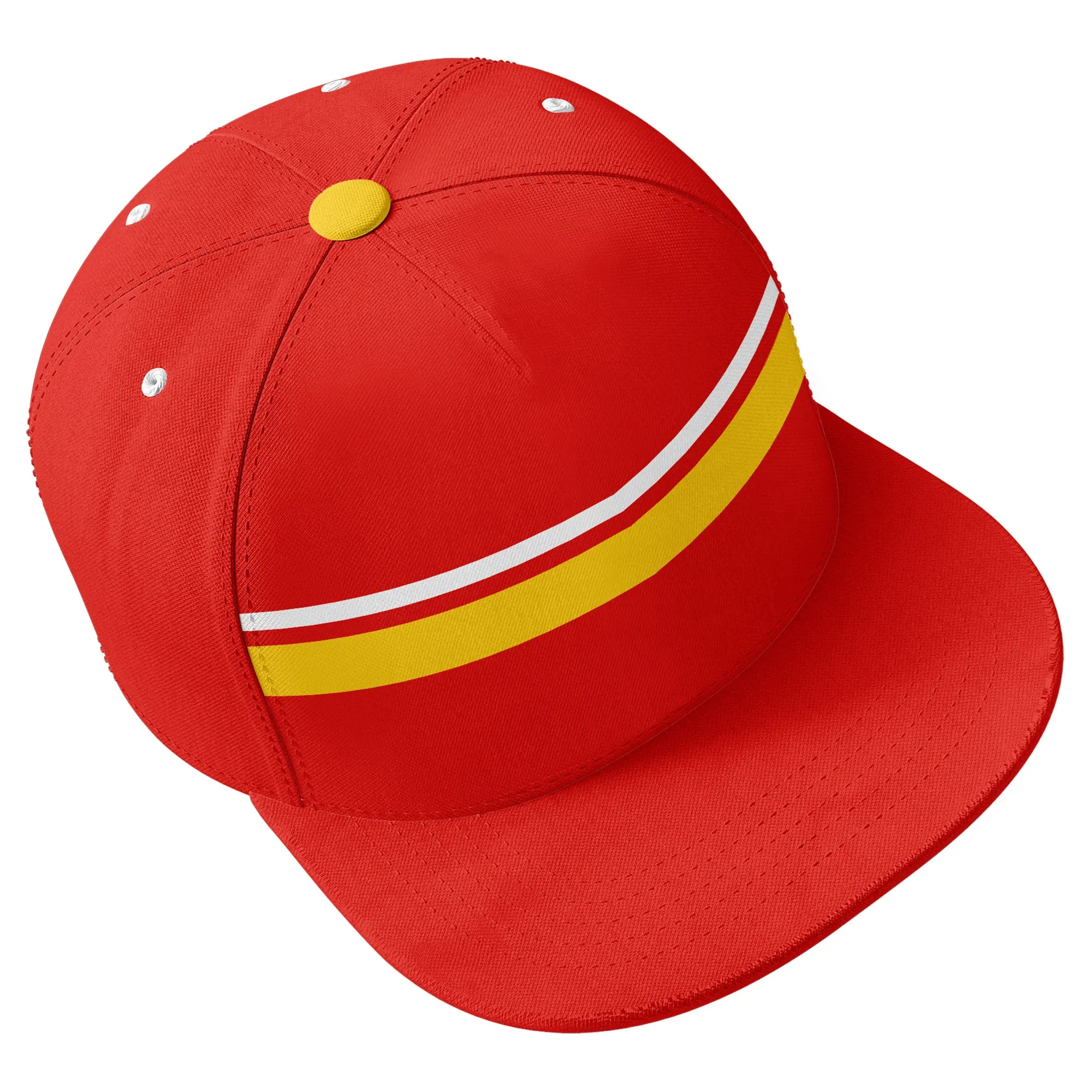 Custom Red Kansas City Hat Sport Design Cap Stitched Adjustable Personalized PR067B-D020262-18