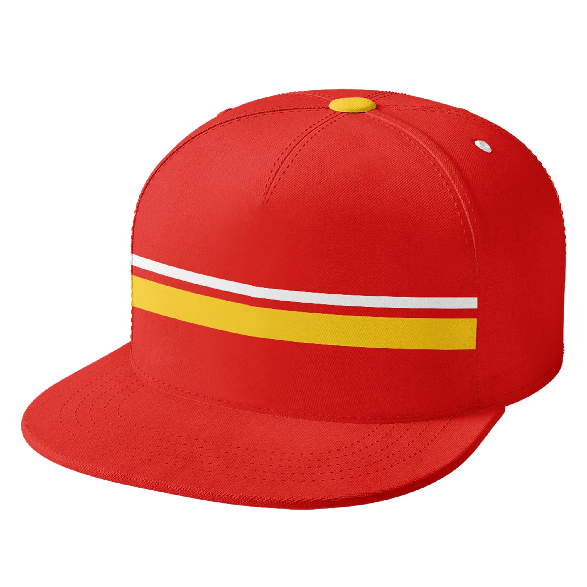 Custom Red Kansas City Hat Sport Design Cap Stitched Adjustable Personalized PR067B-D020262-18