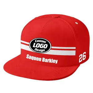 Custom Red New York Hat Sport Design Cap Stitched Adjustable Personalized PR067B-D020262-21