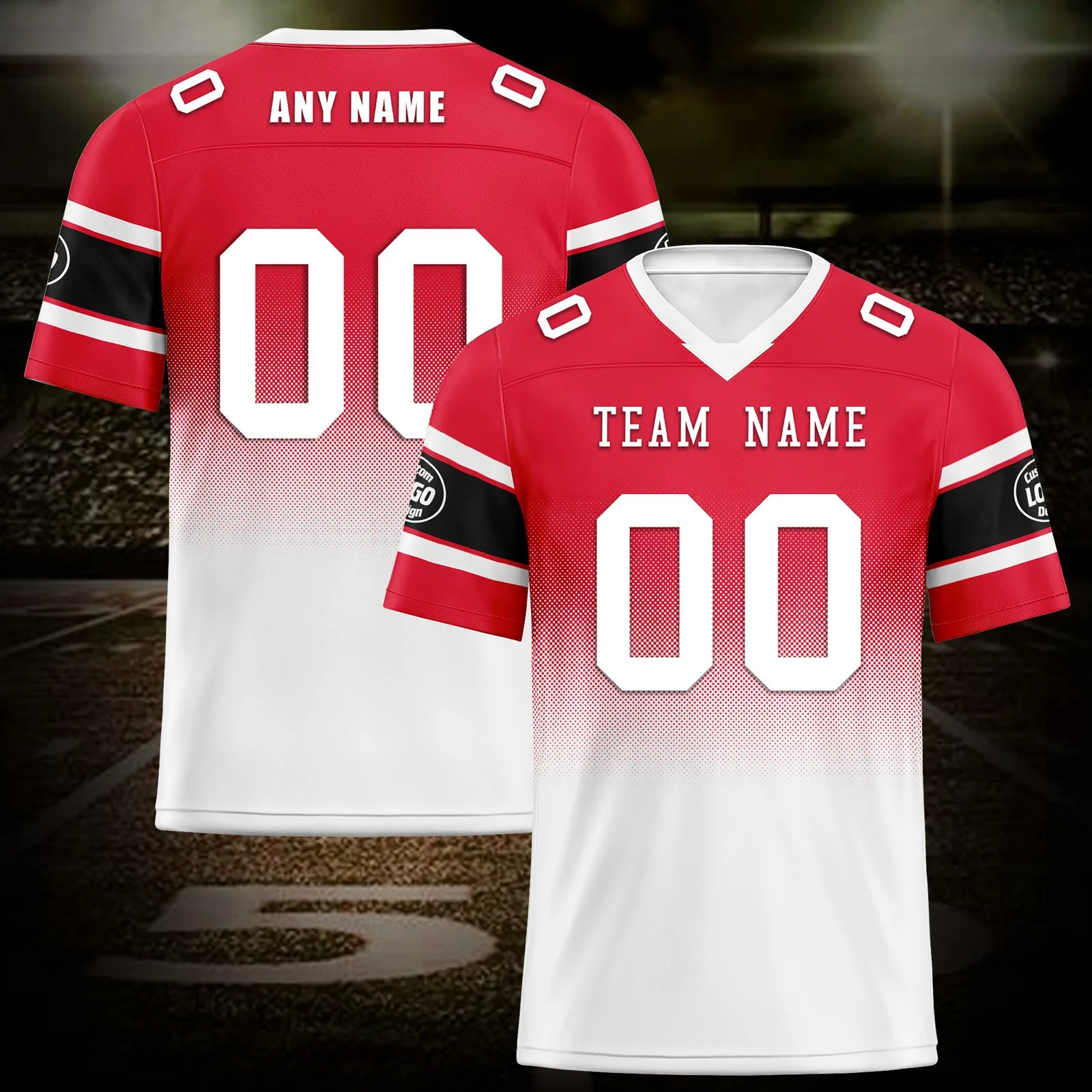 Custom Red White Kansas City Football Jersey and Hat Combo Offer Personalized Combo ZH-D020326-18