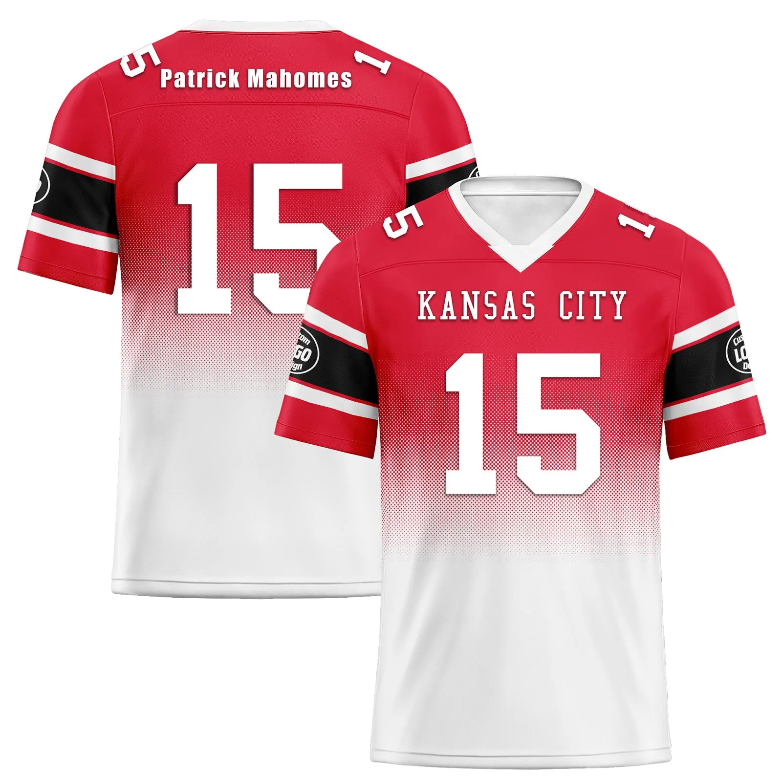 Custom Red White Kansas City Football Jersey and Hat Combo Offer Personalized Combo ZH-D020326-18