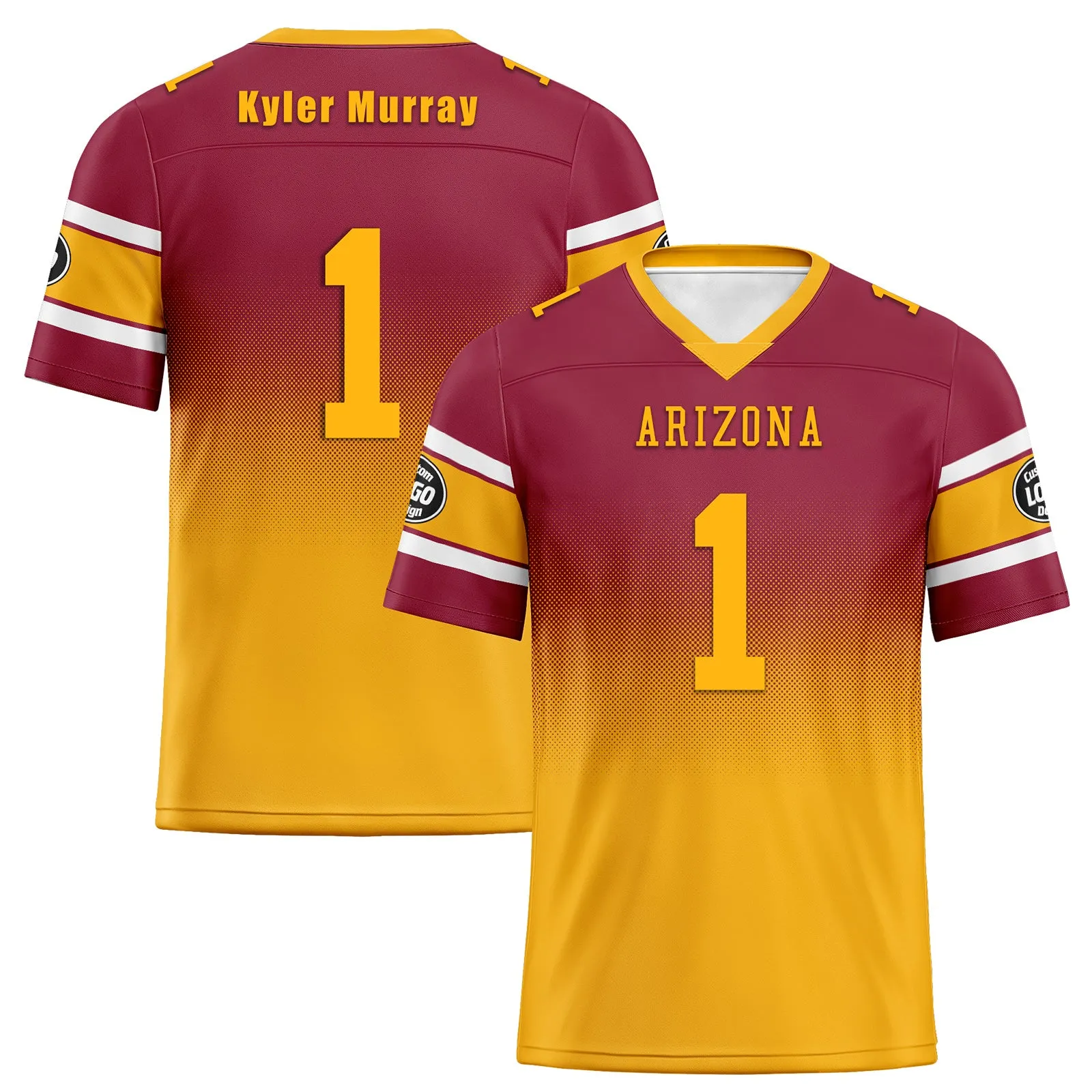 Custom Red Yellow Arizona Football Jersey and Hat Combo Offer Personalized Combo ZH-D020326-1