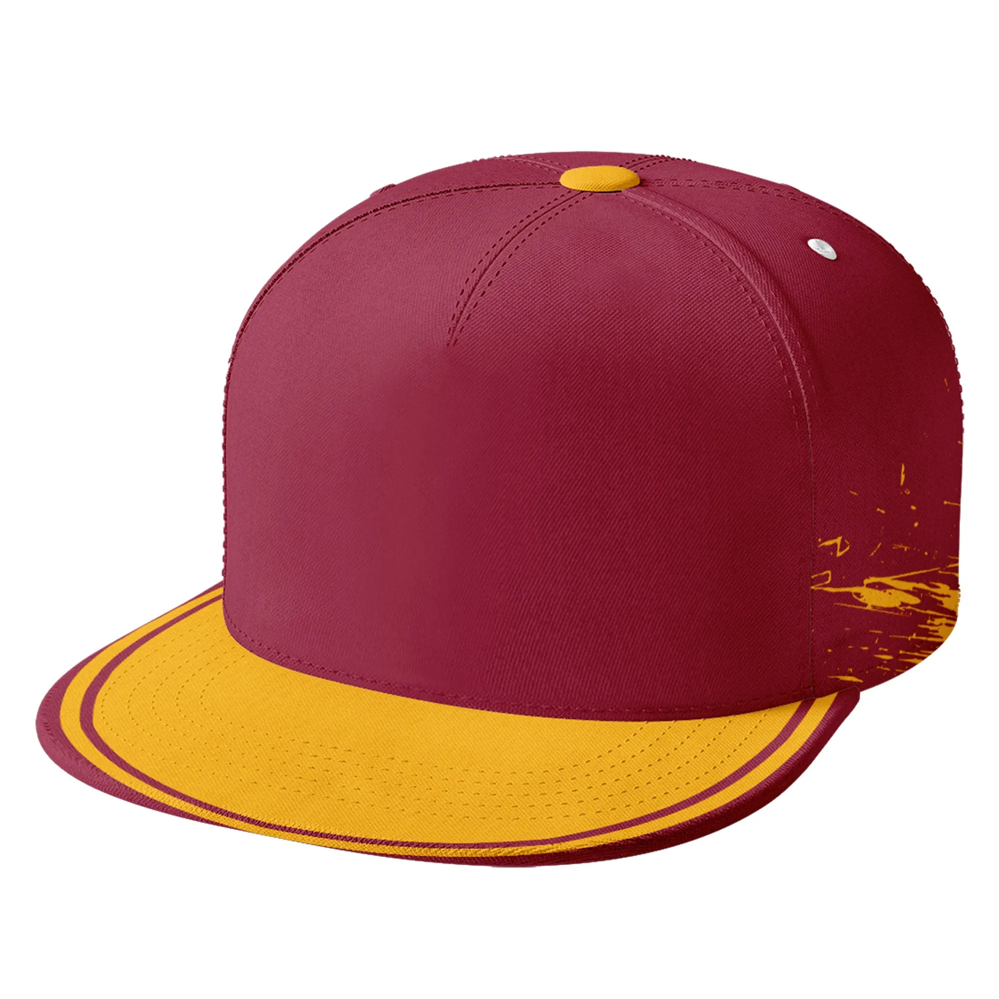 Custom Red Yellow Arizona Hat Sport Design Cap Stitched Adjustable Personalized PR067B-D020261-1