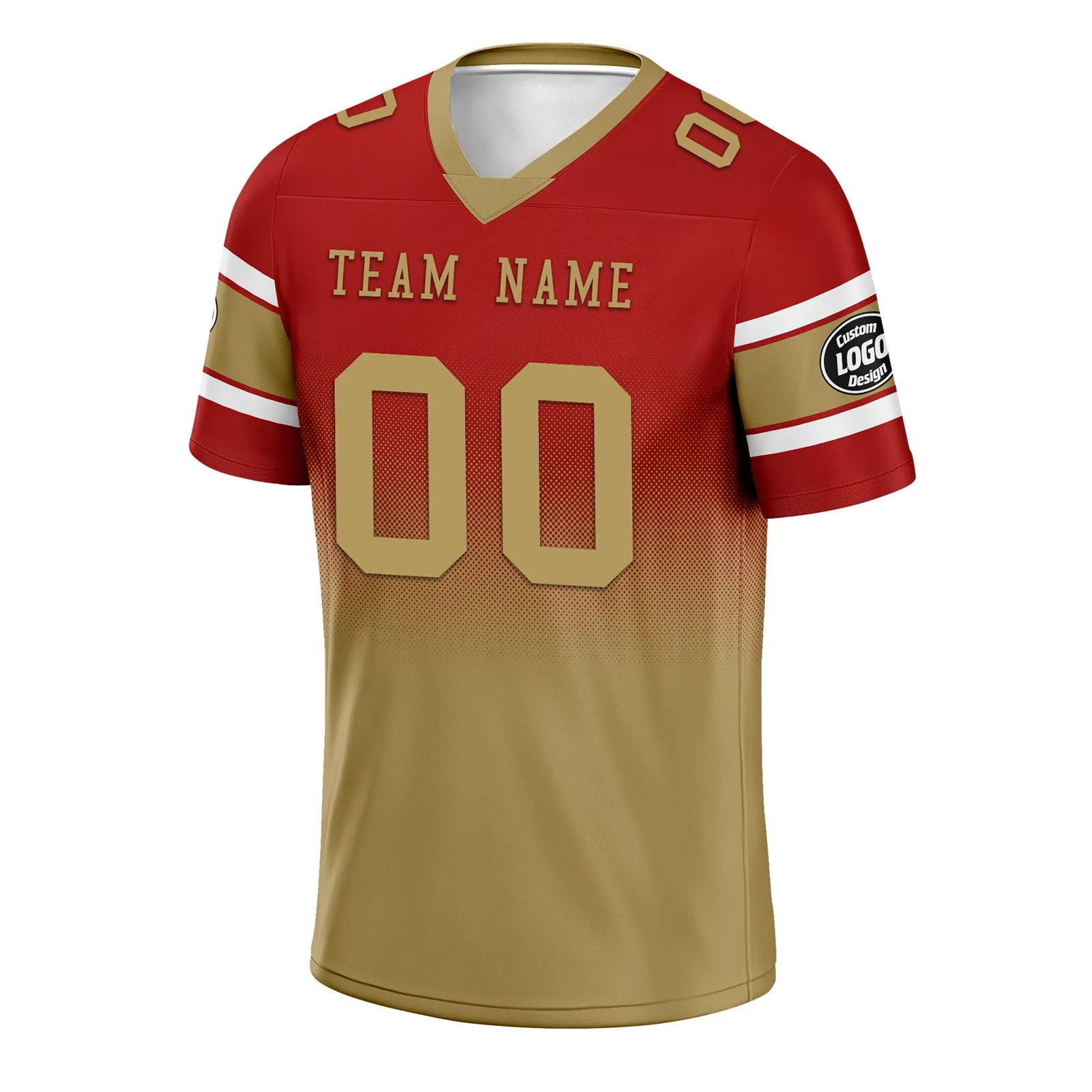 Custom Red Yellow San Francisco Football Jersey and Hat Combo Offer Personalized Combo ZH-D020326-25