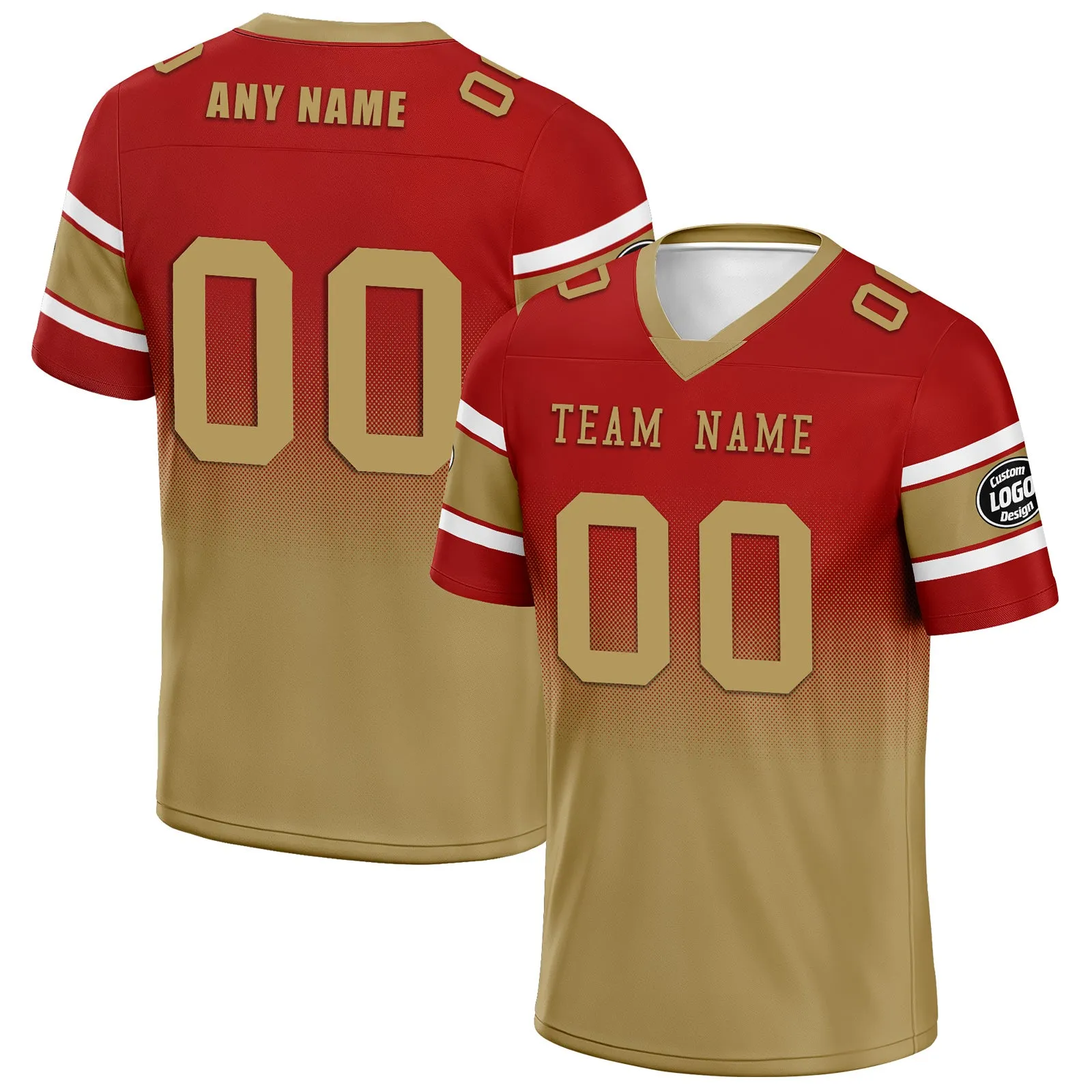 Custom Red Yellow San Francisco Football Jersey and Hat Combo Offer Personalized Combo ZH-D020326-25