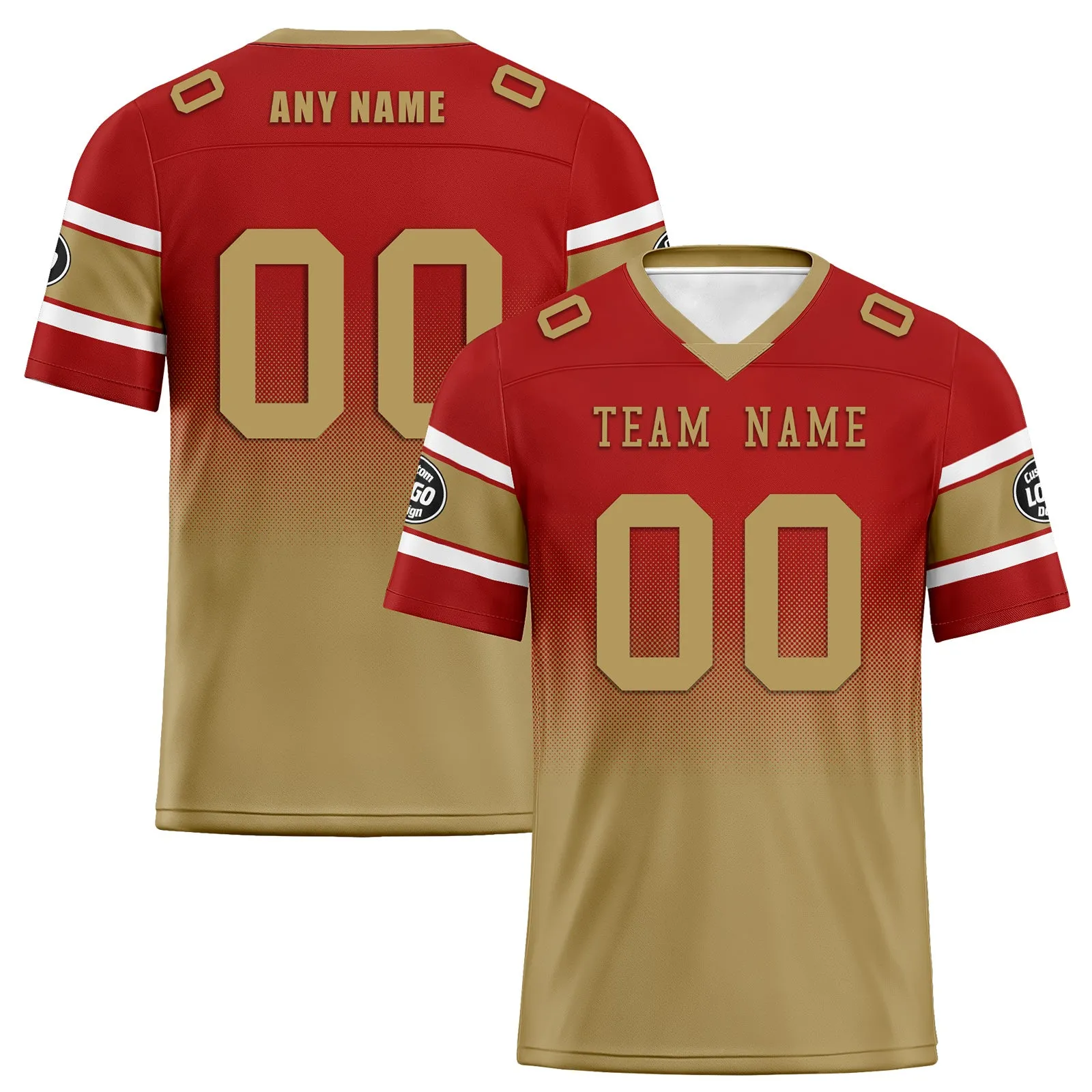 Custom Red Yellow San Francisco Football Jersey and Hat Combo Offer Personalized Combo ZH-D020326-25
