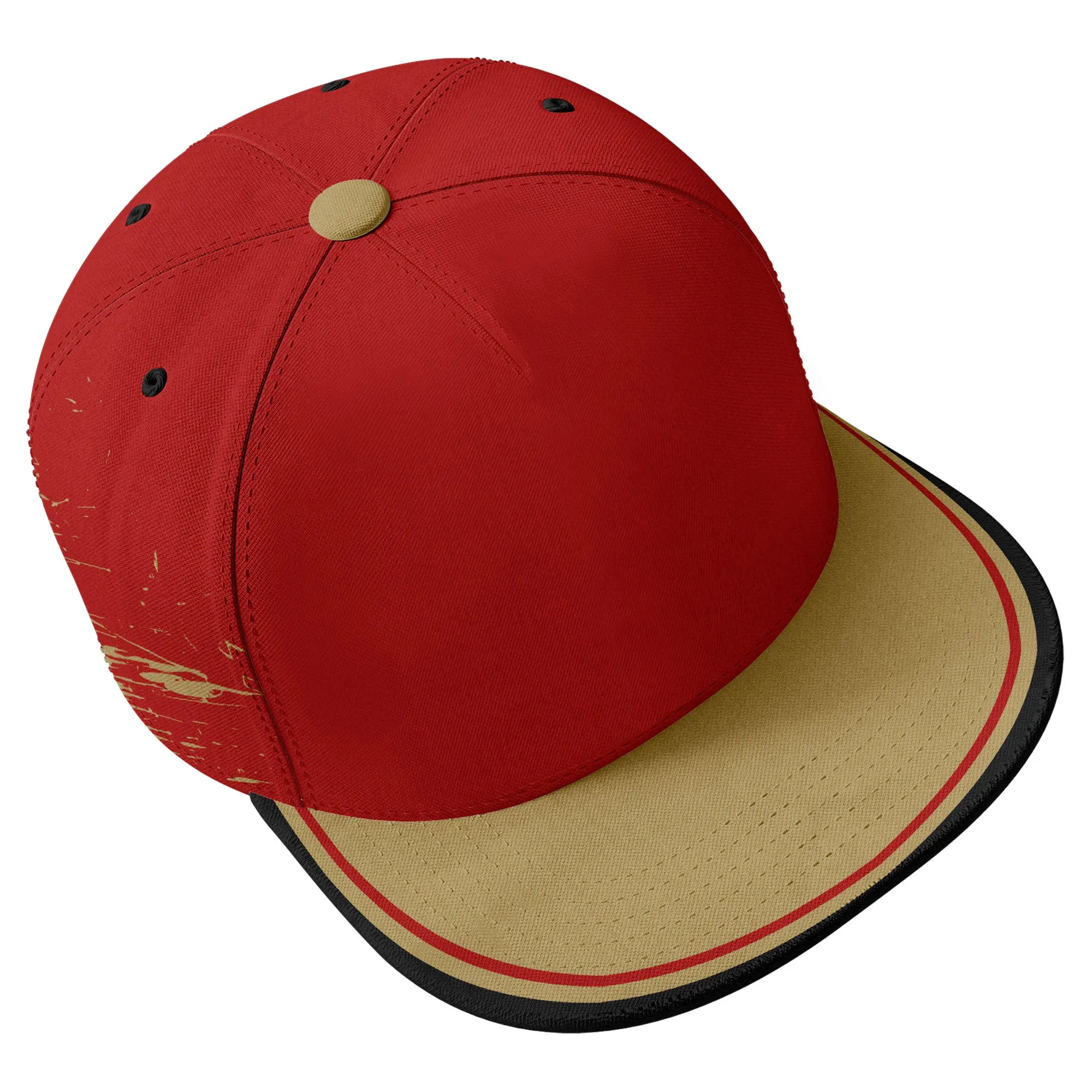 Custom Red Yellow San Francisco Hat Sport Design Cap Stitched Adjustable Personalized PR067B-D020261-25