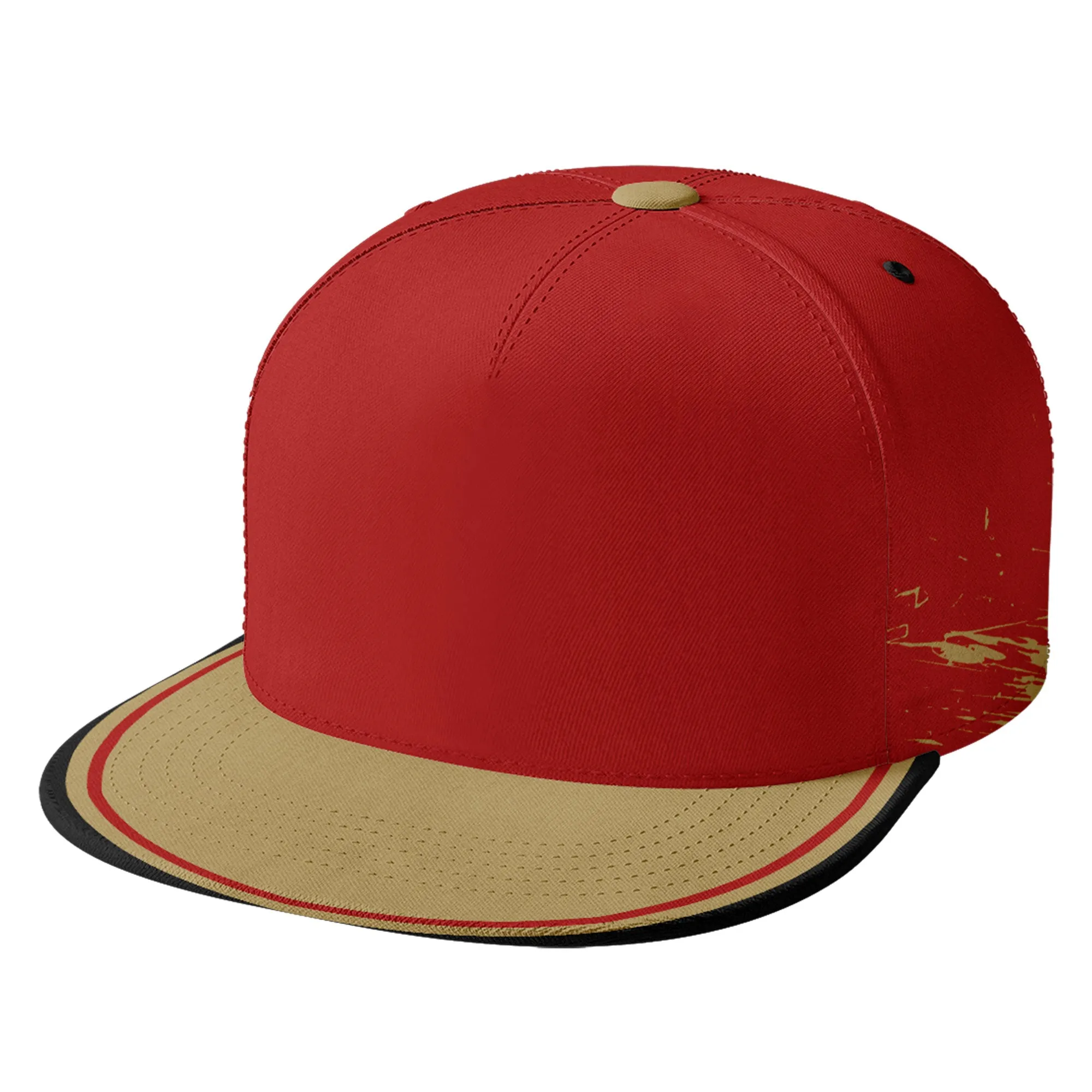 Custom Red Yellow San Francisco Hat Sport Design Cap Stitched Adjustable Personalized PR067B-D020261-25