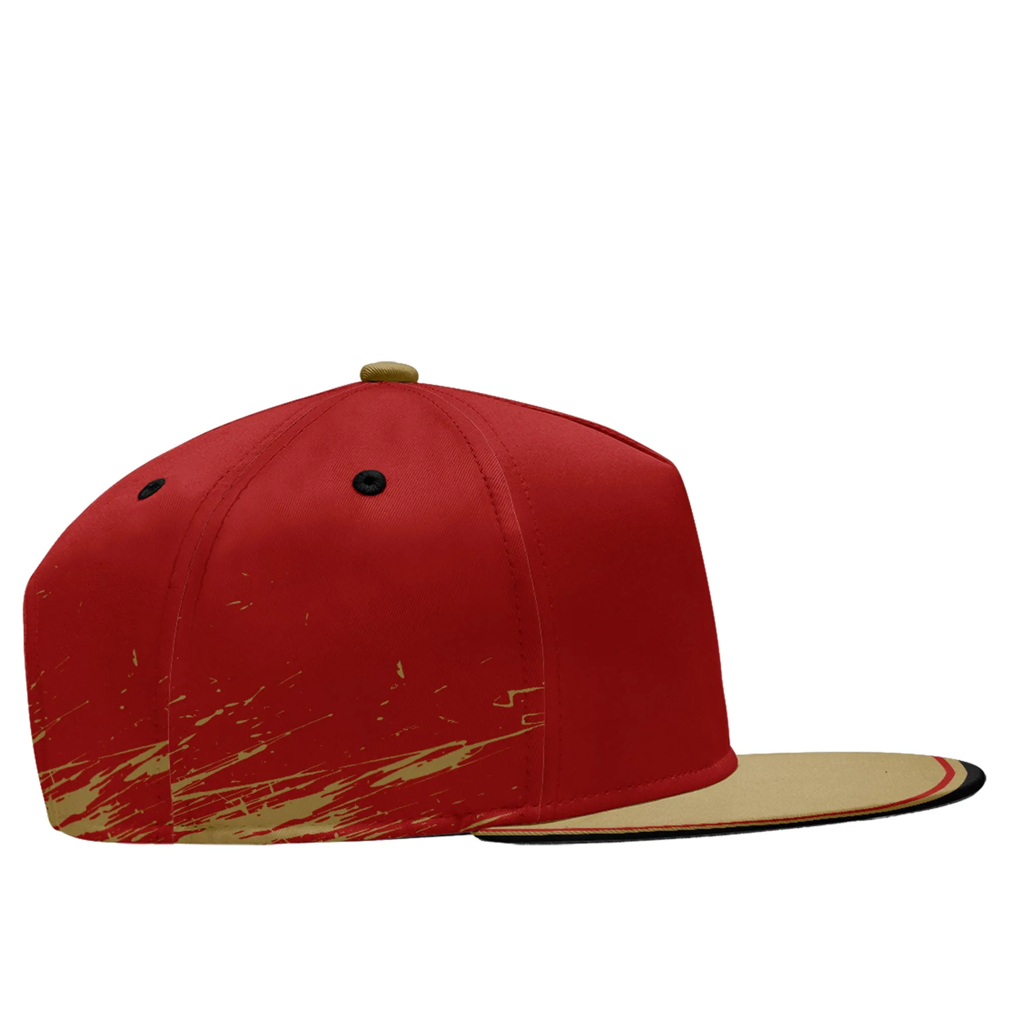 Custom Red Yellow San Francisco Hat Sport Design Cap Stitched Adjustable Personalized PR067B-D020261-25