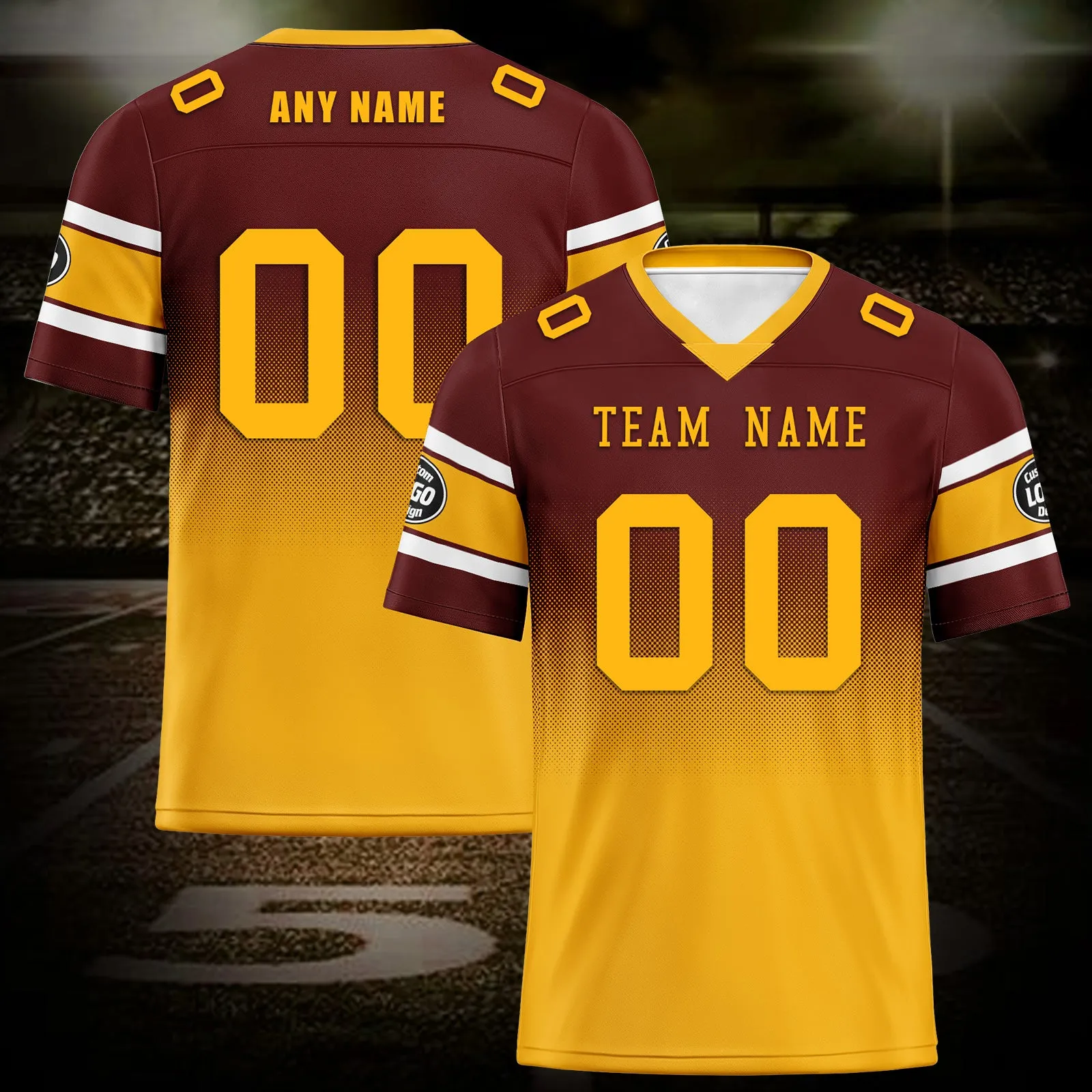 Custom Red Yellow Washington Football Jersey and Hat Combo Offer Personalized Combo ZH-D020326-31