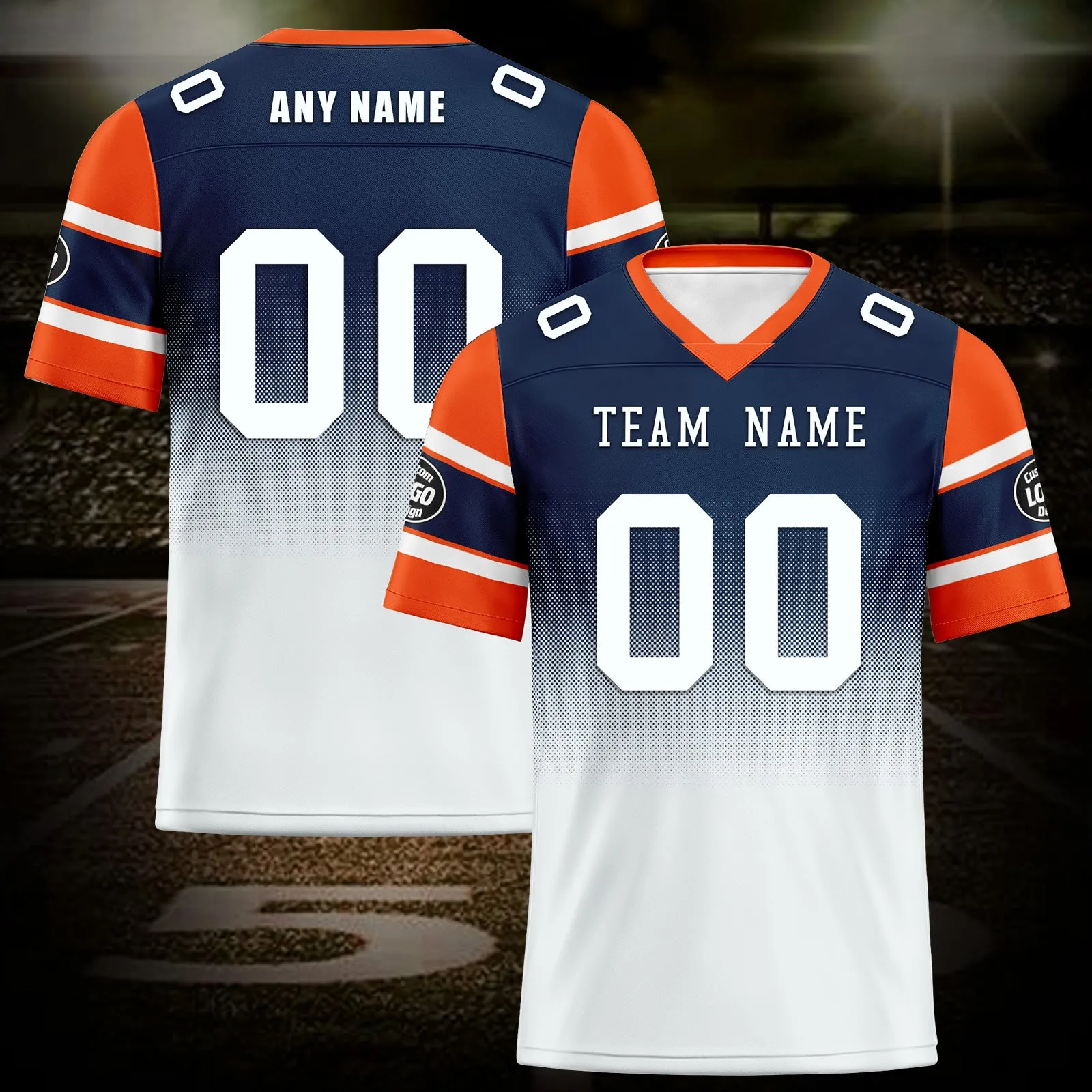 Custom White Blue Denver Football Jersey and Hat Combo Offer Personalized Combo ZH-D020326-10