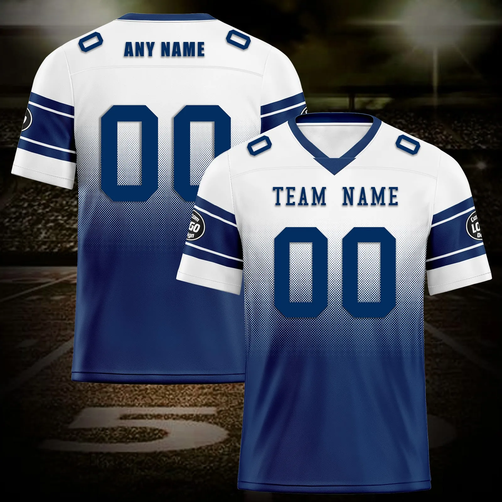 Custom White Blue Indianapolis Football Jersey and Hat Combo Offer Personalized Combo ZH-D020326-14