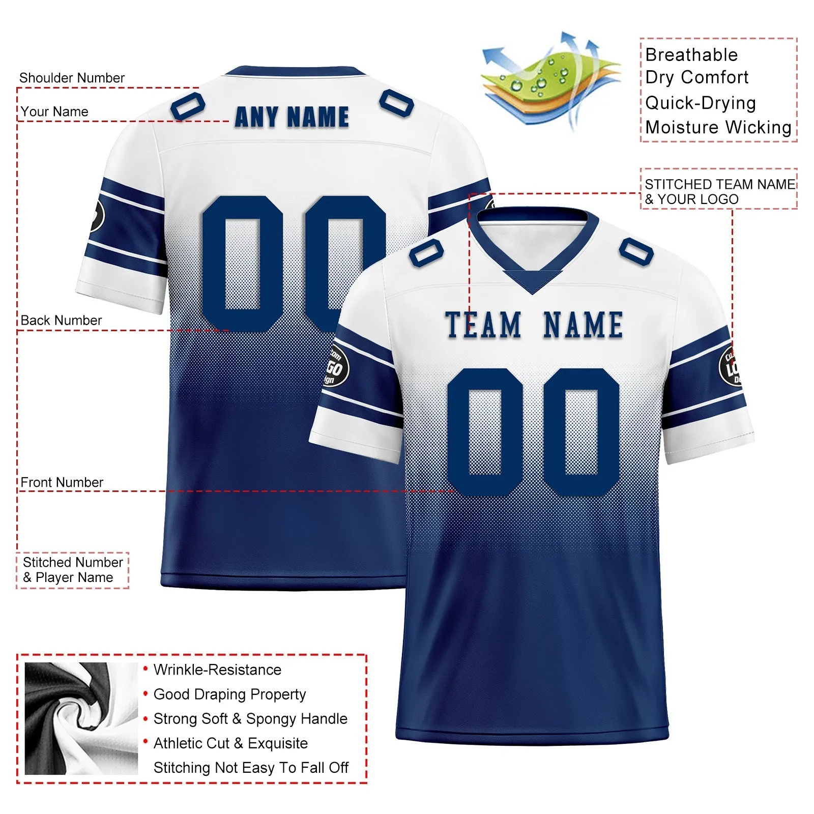 Custom White Blue Indianapolis Football Jersey and Hat Combo Offer Personalized Combo ZH-D020326-14
