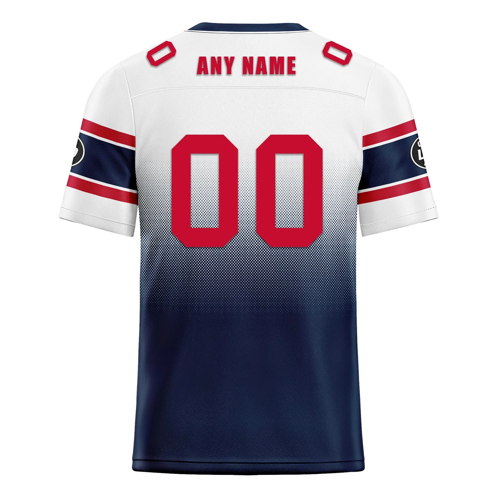 Custom White Blue New England Football Jersey and Hat Combo Offer Personalized Combo ZH-D020326-26