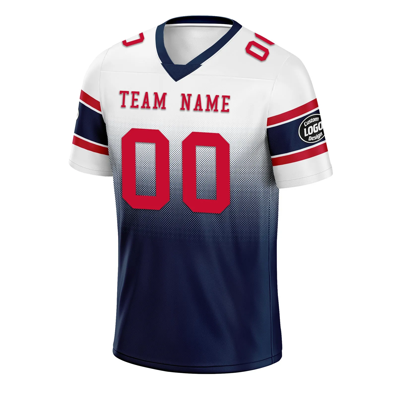 Custom White Blue New England Football Jersey and Hat Combo Offer Personalized Combo ZH-D020326-26