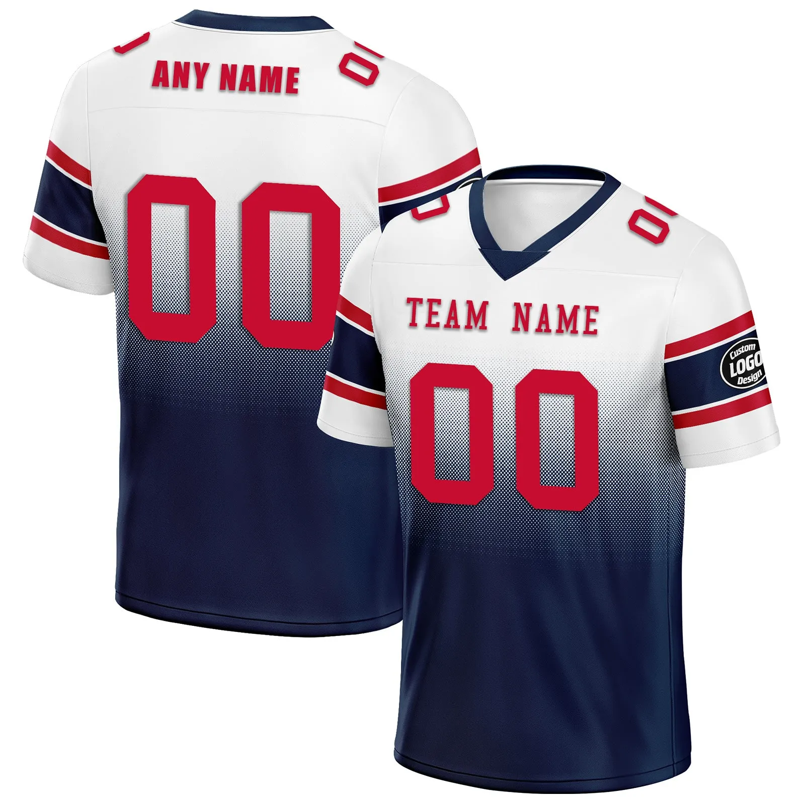 Custom White Blue New England Football Jersey and Hat Combo Offer Personalized Combo ZH-D020326-26