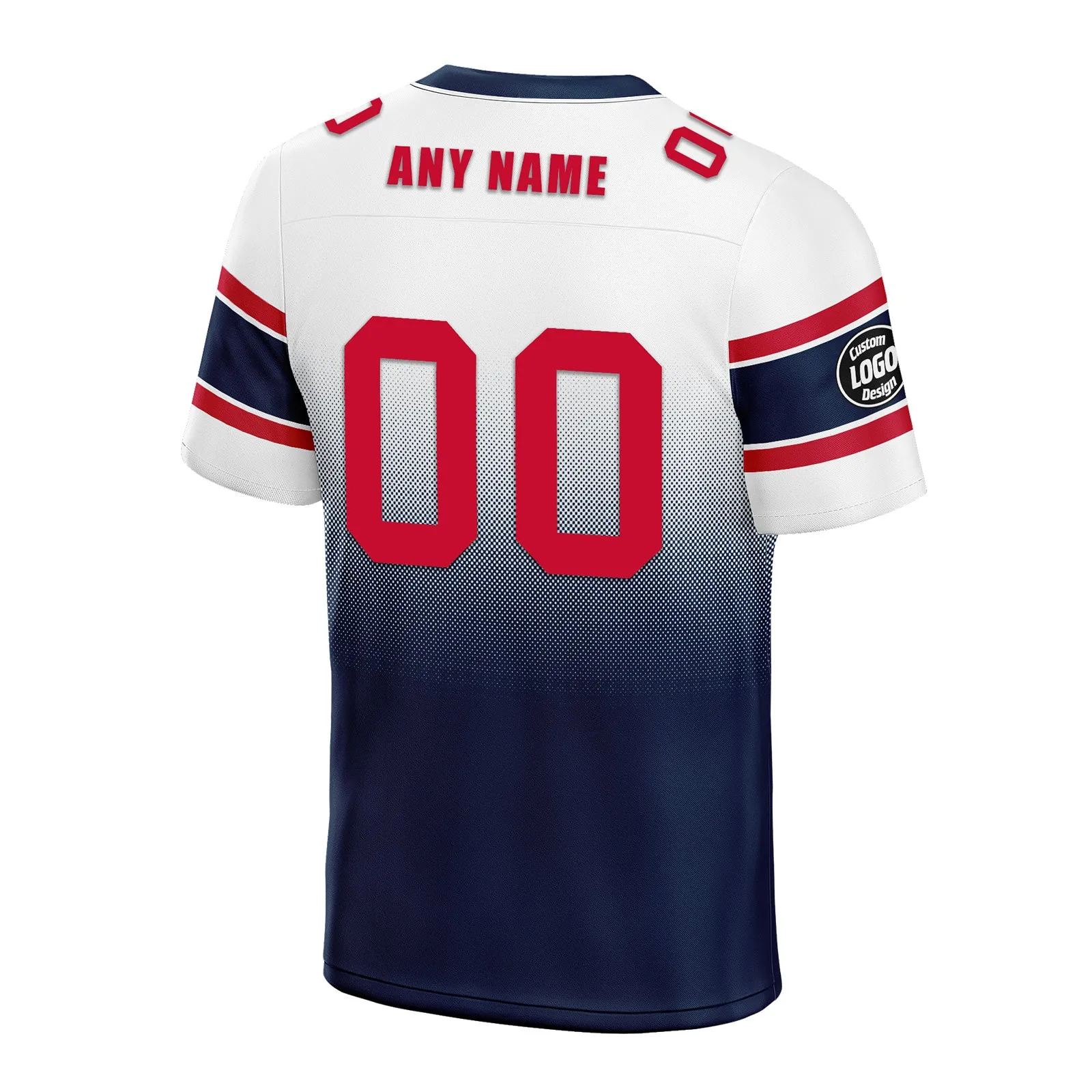 Custom White Blue New England Football Jersey and Hat Combo Offer Personalized Combo ZH-D020326-26