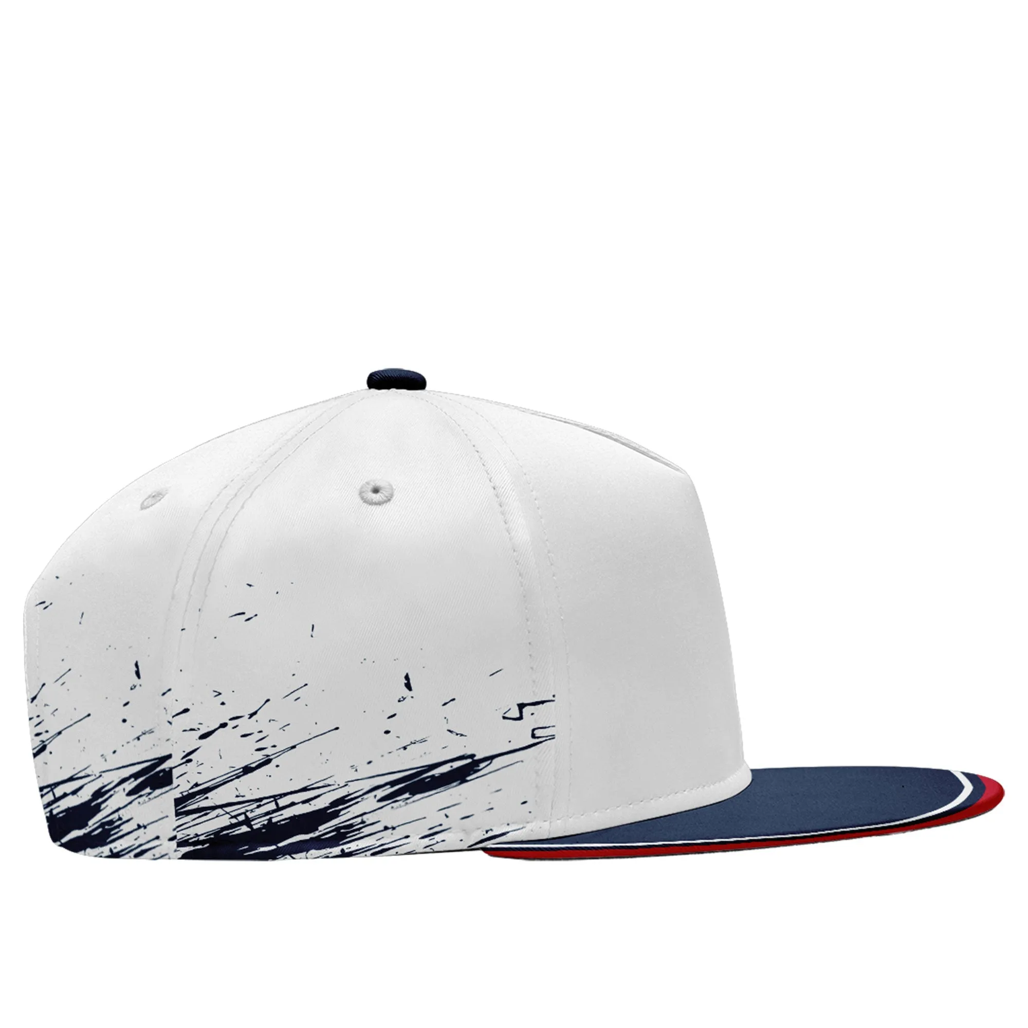 Custom White Blue Red New England Hat Sport Design Cap Stitched Adjustable Personalized PR067B-D020261-26