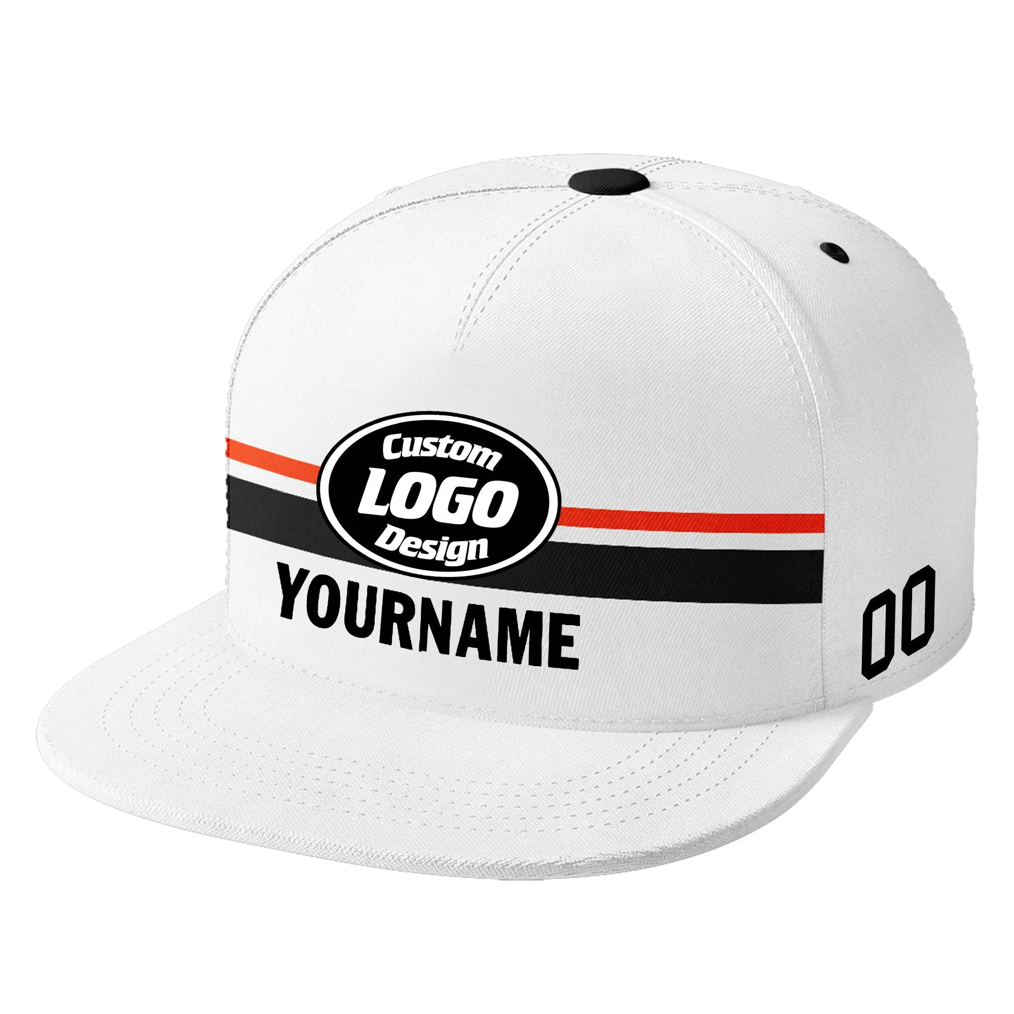 Custom White Cleveland Hat Sport Design Cap Stitched Adjustable Personalized PR067B-D020262-8
