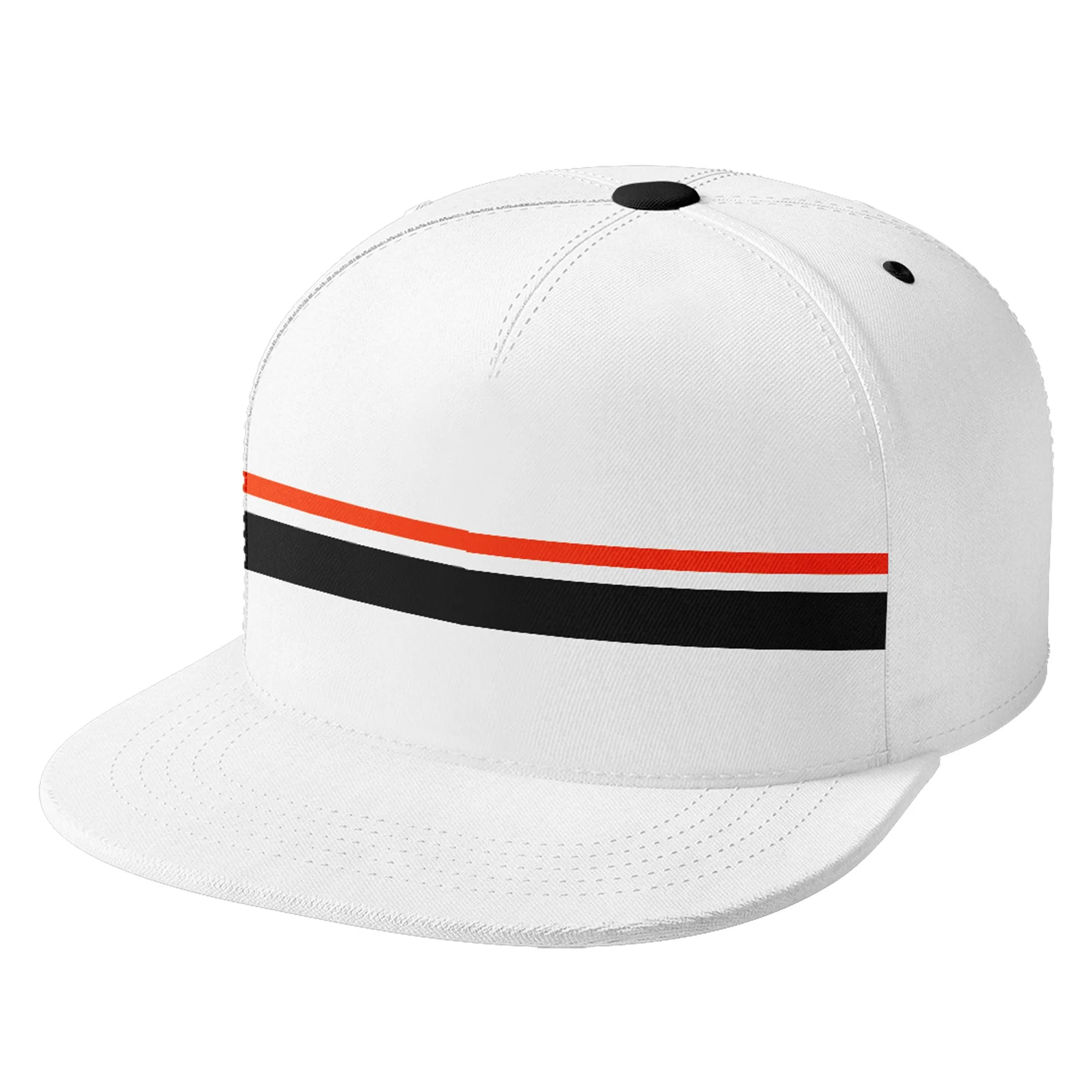Custom White Cleveland Hat Sport Design Cap Stitched Adjustable Personalized PR067B-D020262-8