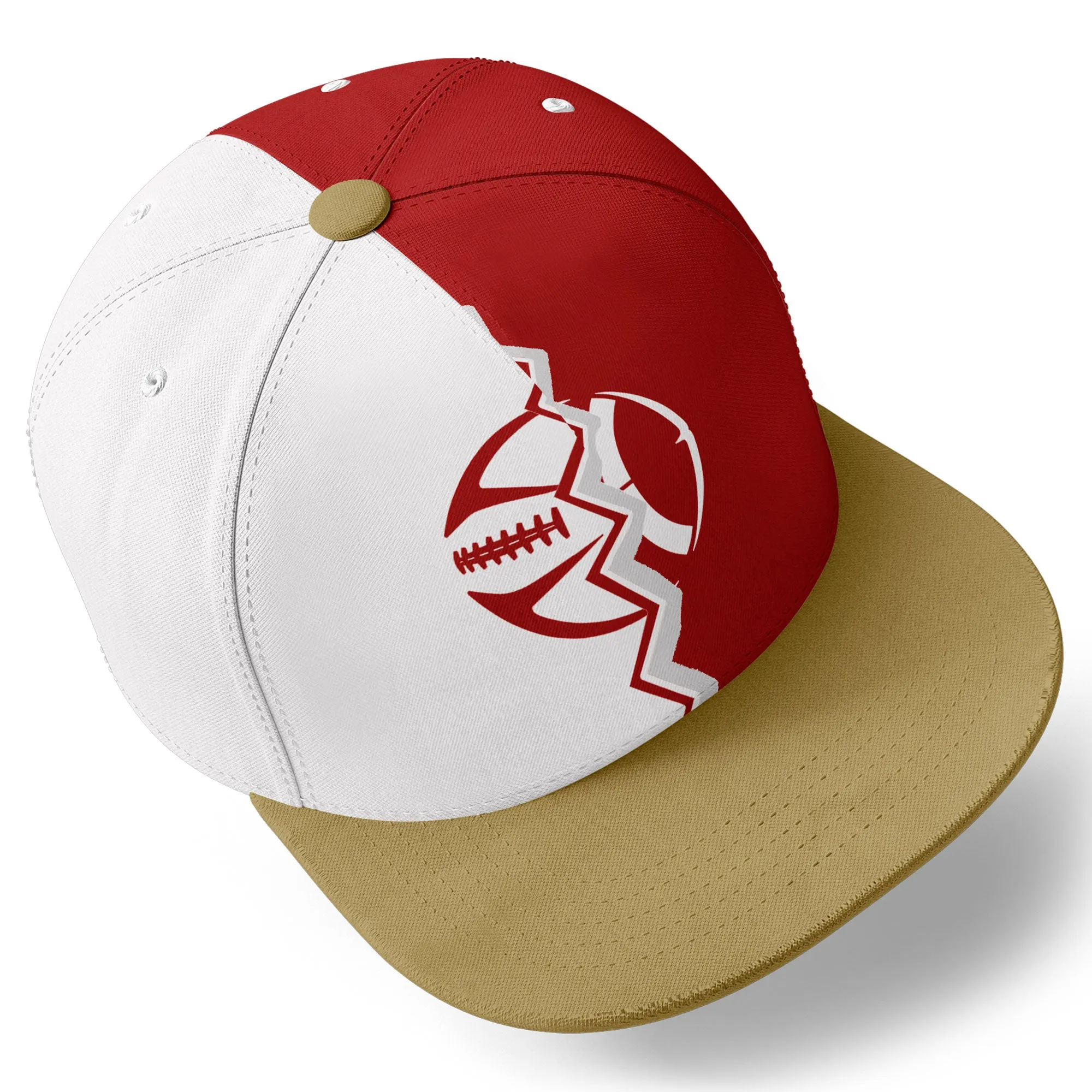 Custom White Red California Hat Sport Design Cap Stitched Adjustable Personalized PR067B-D028017-13