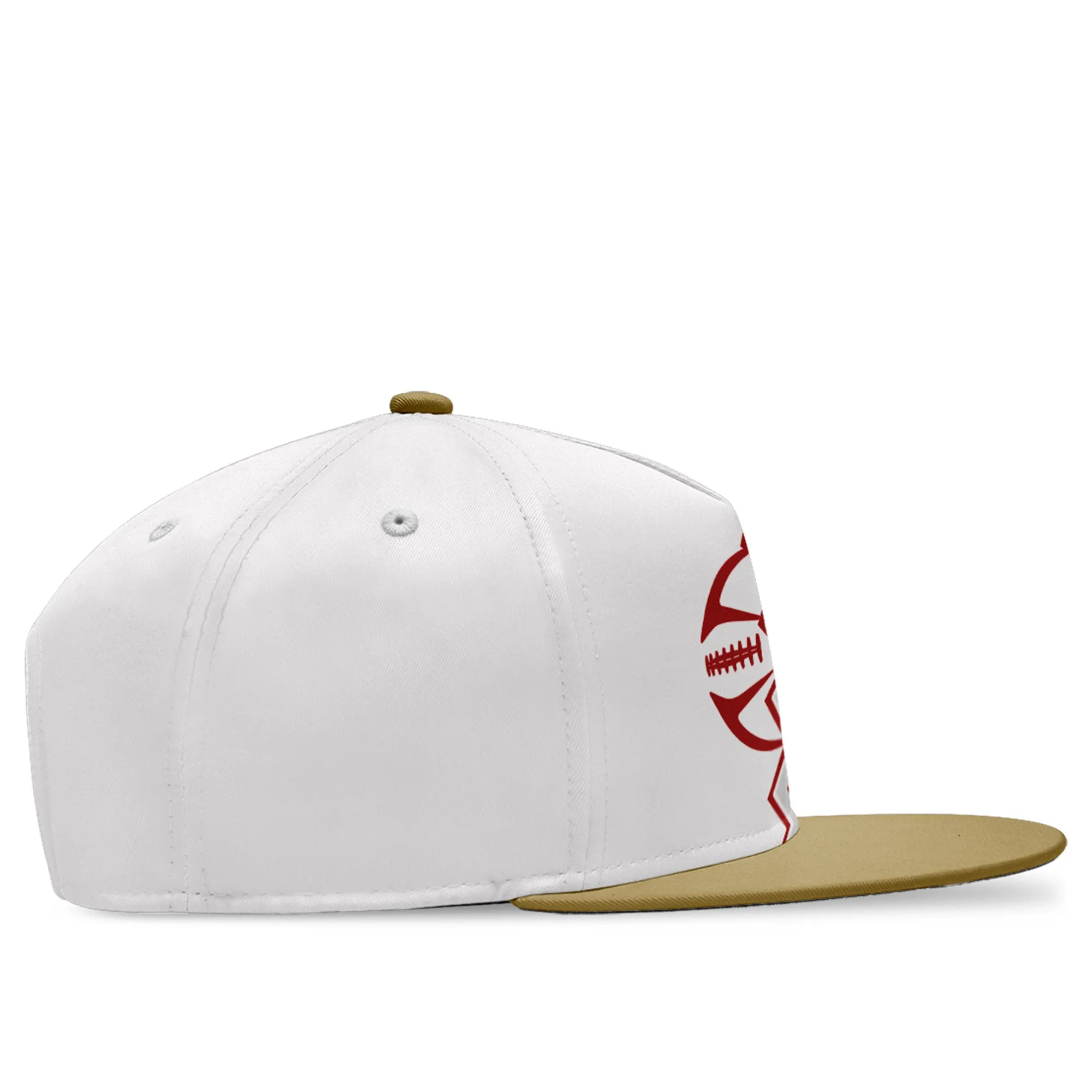 Custom White Red California Hat Sport Design Cap Stitched Adjustable Personalized PR067B-D028017-13
