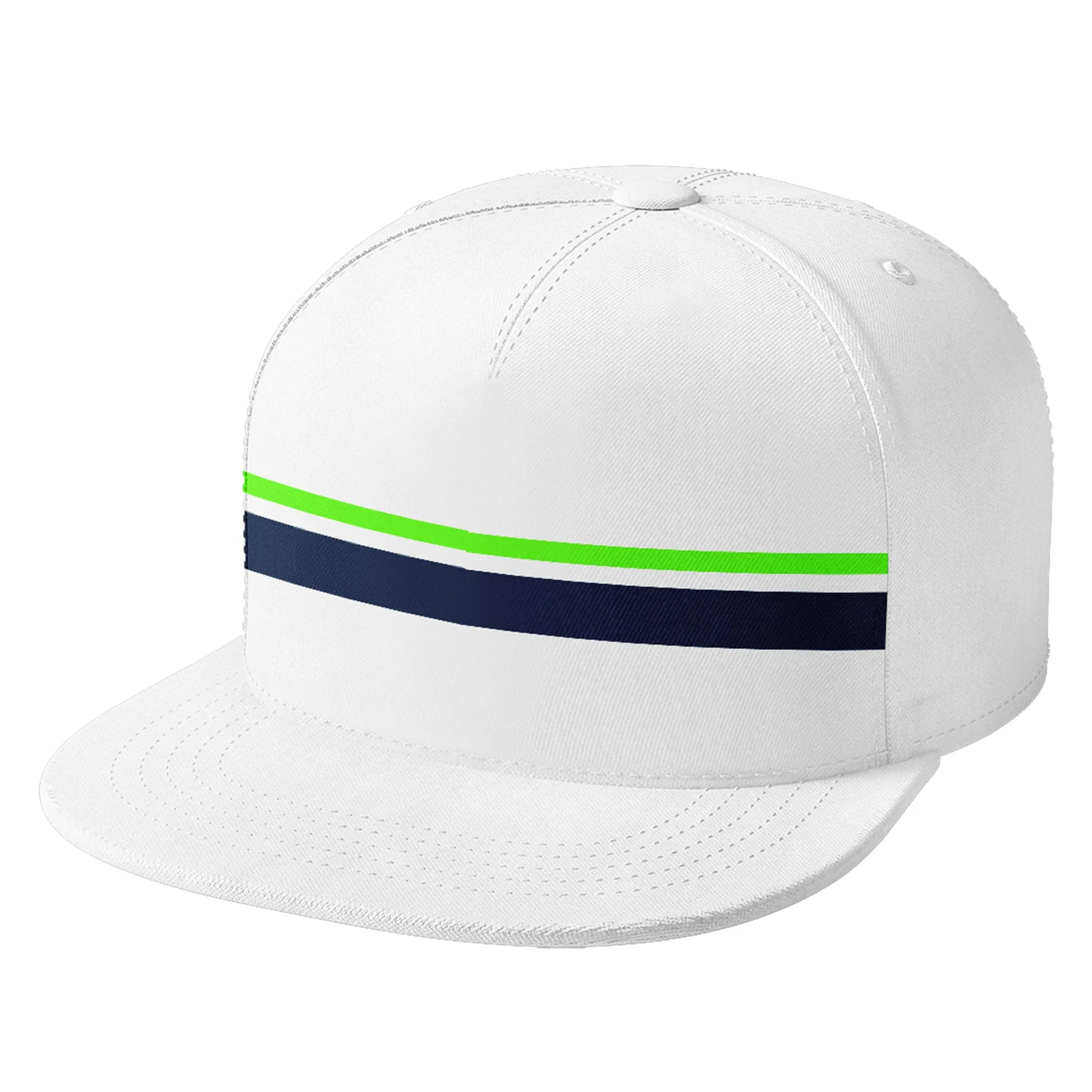 Custom White Seattle Hat Sport Design Cap Stitched Adjustable Personalized PR067B-D020262-27
