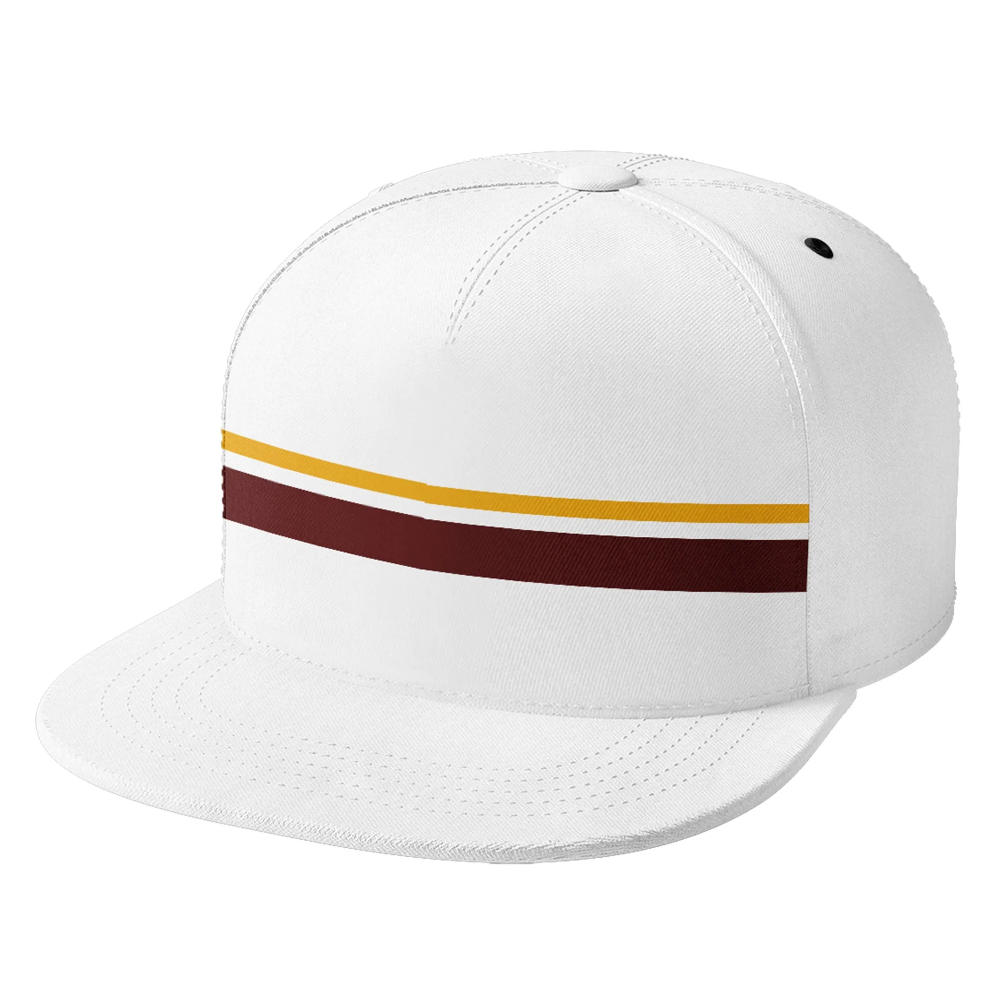Custom White Washington Hat Sport Design Cap Stitched Adjustable Personalized PR067B-D020262-31