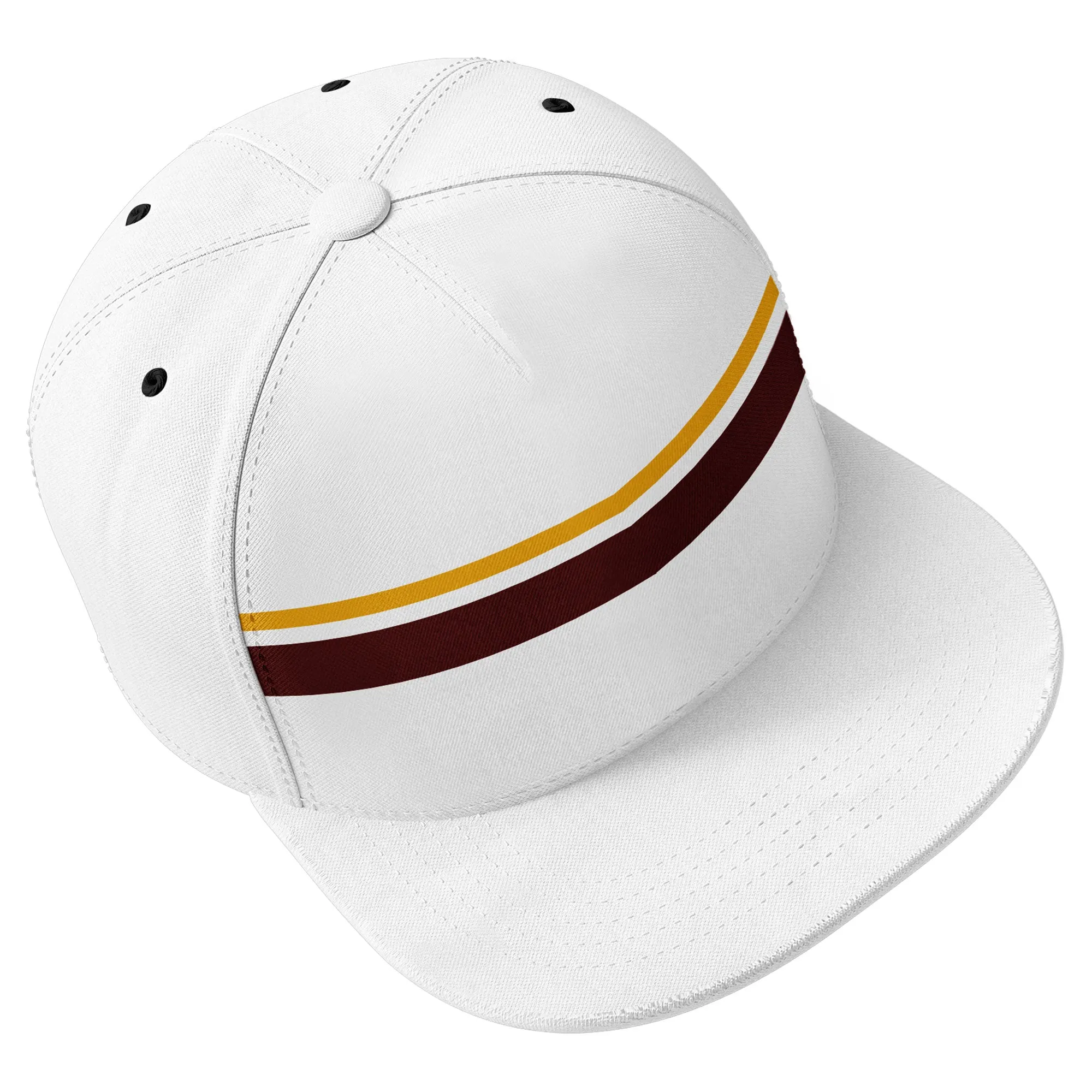 Custom White Washington Hat Sport Design Cap Stitched Adjustable Personalized PR067B-D020262-31