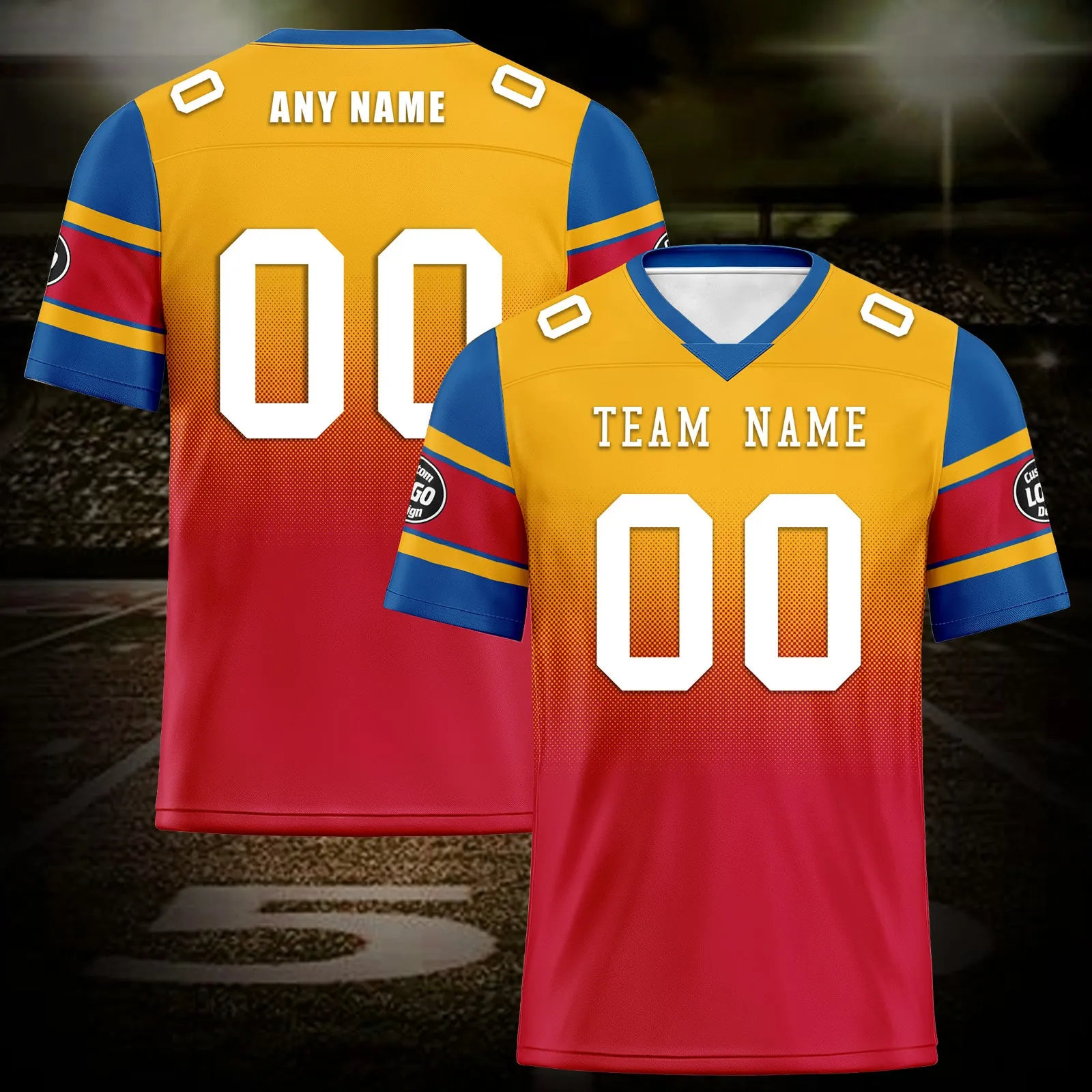 Custom Yellow Red Pittsburgh Football Jersey and Hat Combo Offer Personalized Combo ZH-D020326-30