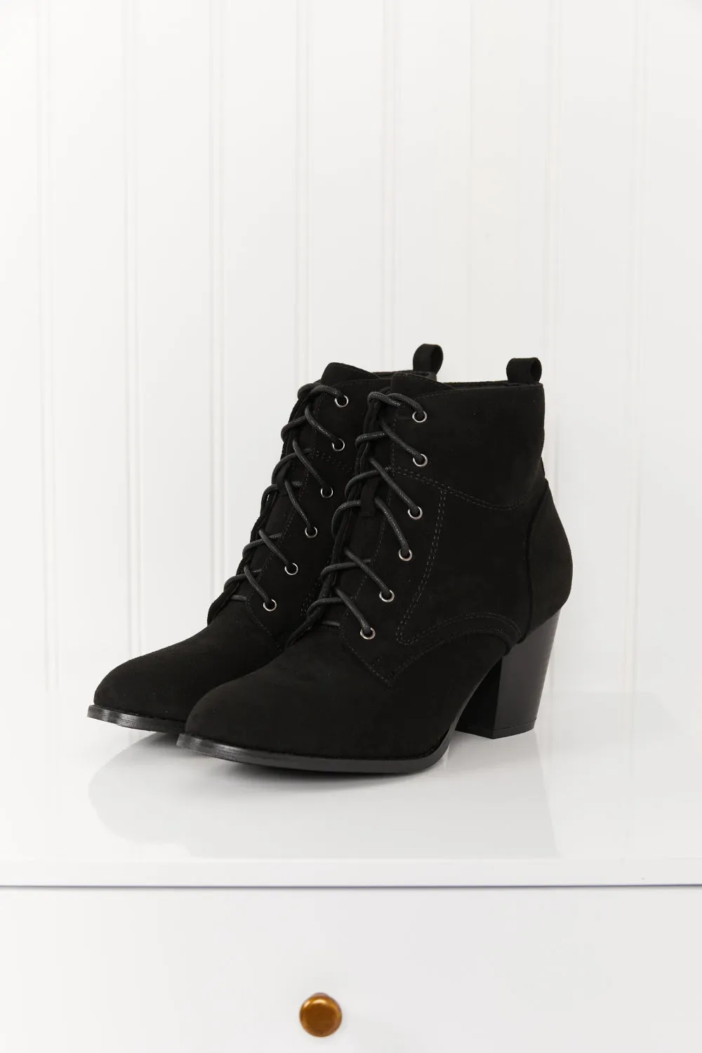 DDK Forever Fall Lace-Up Heeled Booties