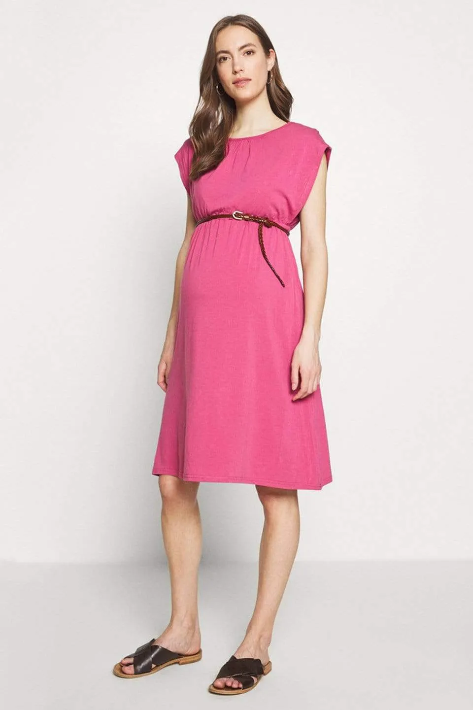 Deryn Bamboo Cotton Nursing Dress Plum