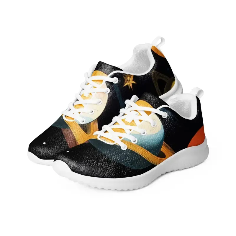 Dipaliz Abstract Athletic Shoes Black Yellow Pattern
