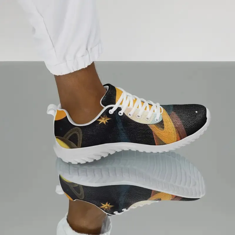 Dipaliz Abstract Athletic Shoes Black Yellow Pattern