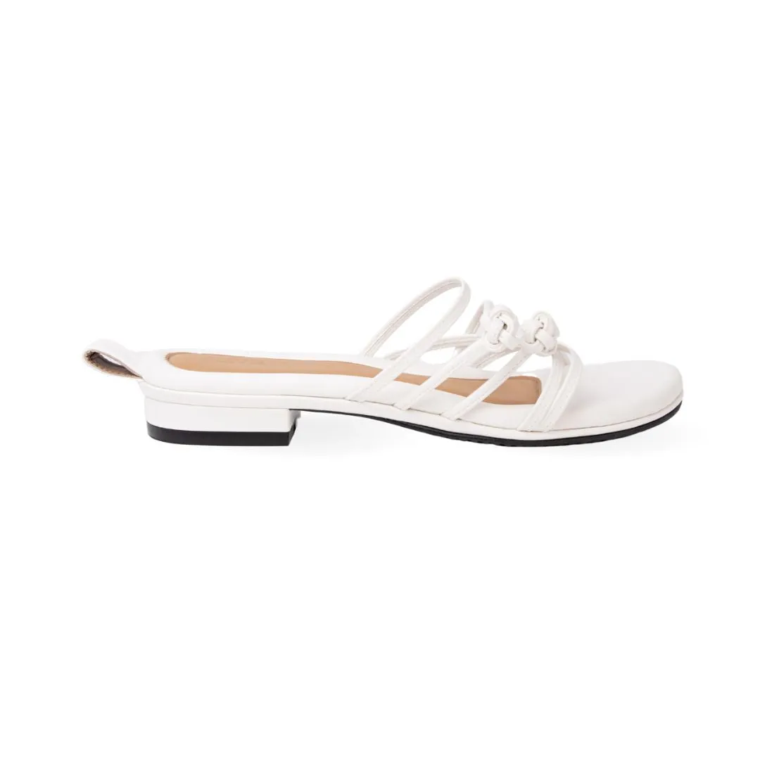 Double Chinese Knot Flats (White Leather)