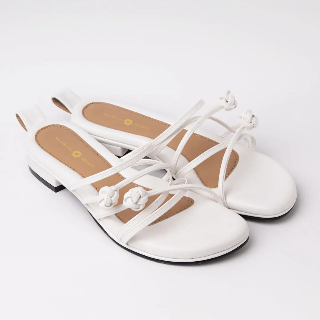 Double Chinese Knot Flats (White Leather)