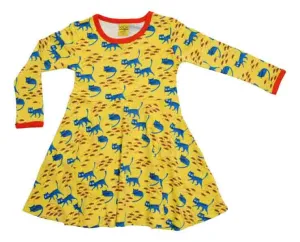 DUNS LS Skater Dress - Cat Lemon Chrome