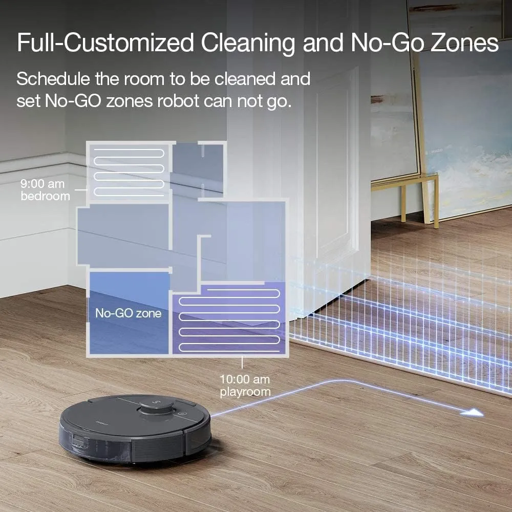Ecovacs Robotic DEEBOT T8  Vacuum & Mop Robot with Advanced Laser Mapping and 3D Obstacle Detection & Avoidance, Grey Certified Refurbished