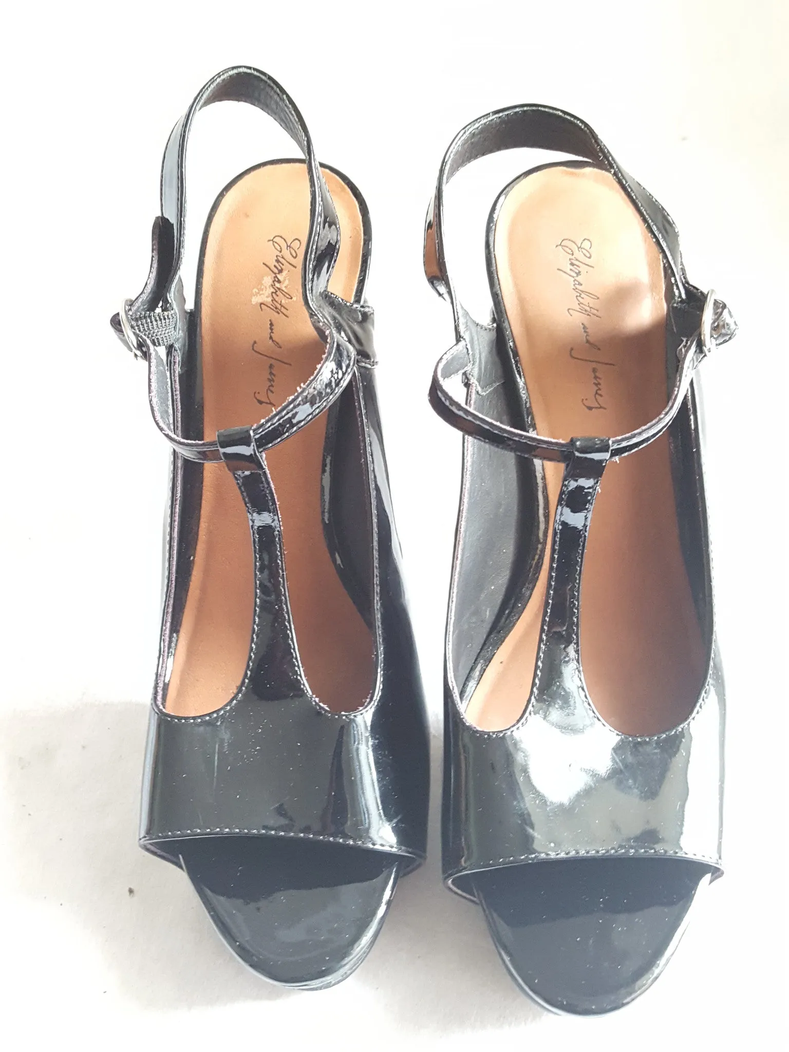 Elizabeth & James Patent Leather T-strap Heels size 9