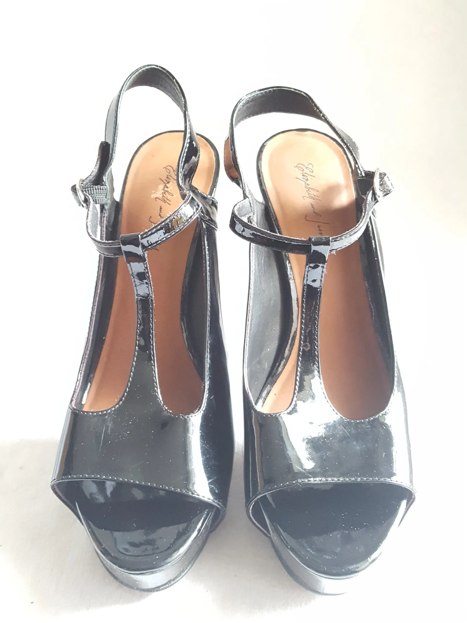 Elizabeth & James Patent Leather T-strap Heels size 9