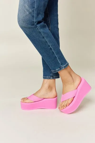 Explore More Collection - WILD DIVA Open Toe Platform Wedge Sandals