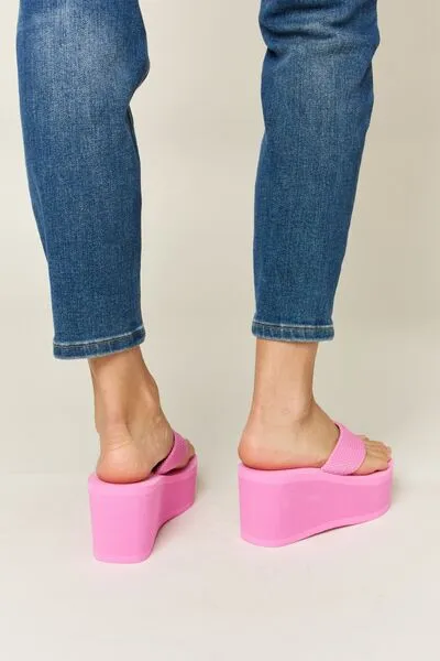 Explore More Collection - WILD DIVA Open Toe Platform Wedge Sandals