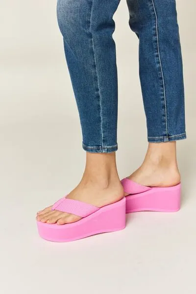 Explore More Collection - WILD DIVA Open Toe Platform Wedge Sandals