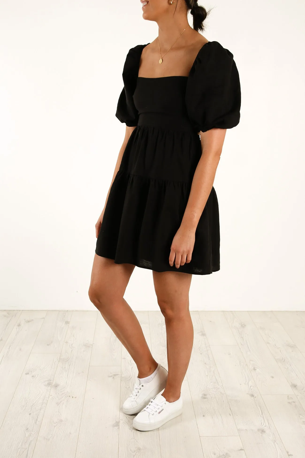 Falling Mini Dress Black