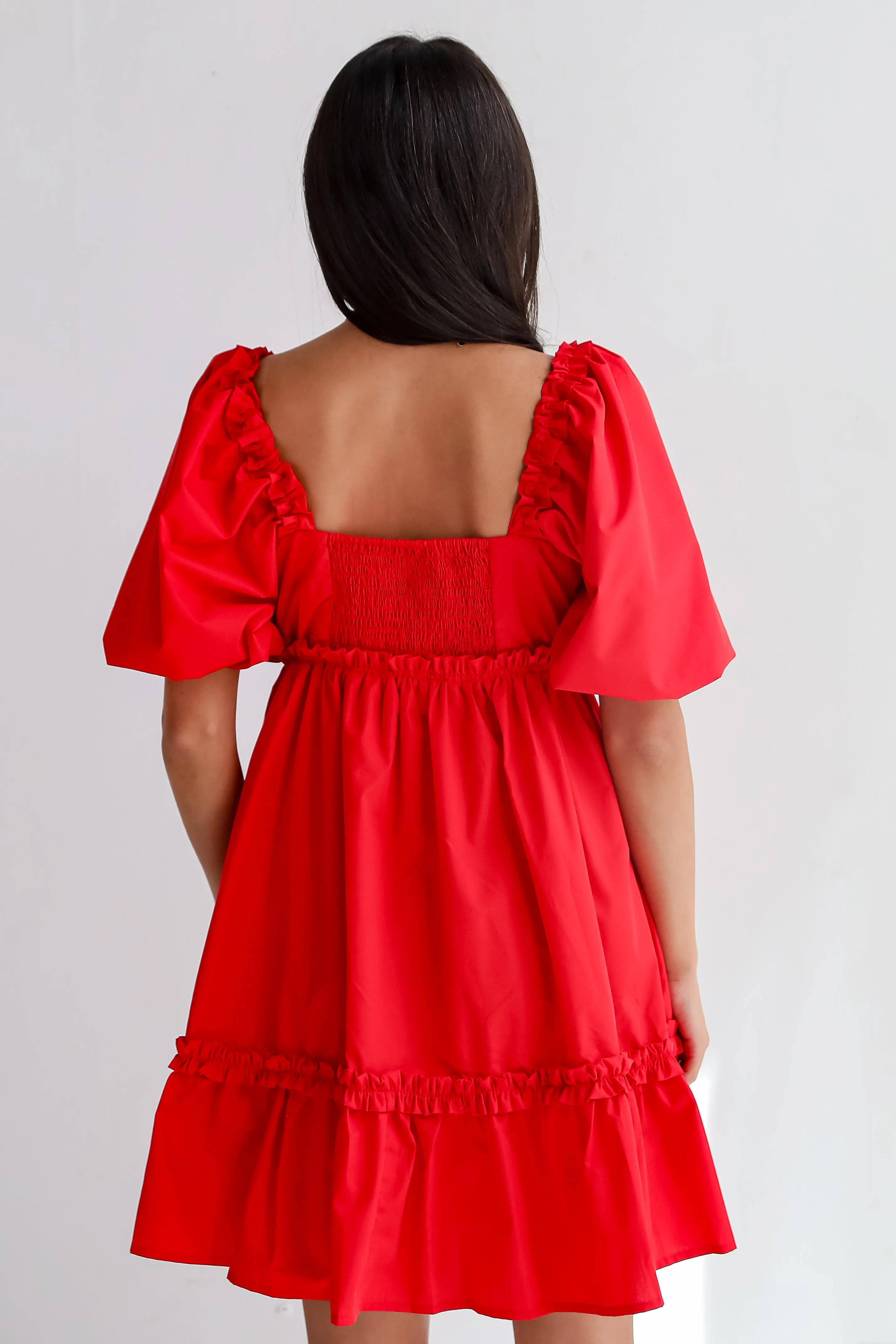 FINAL SALE - Convincingly Graceful Red Ruffle Mini Dress