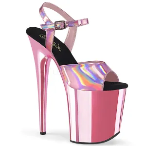 Flamingo-809HG Baby Pink Hologram/Chrome, 8" Heels (Speed Heels)