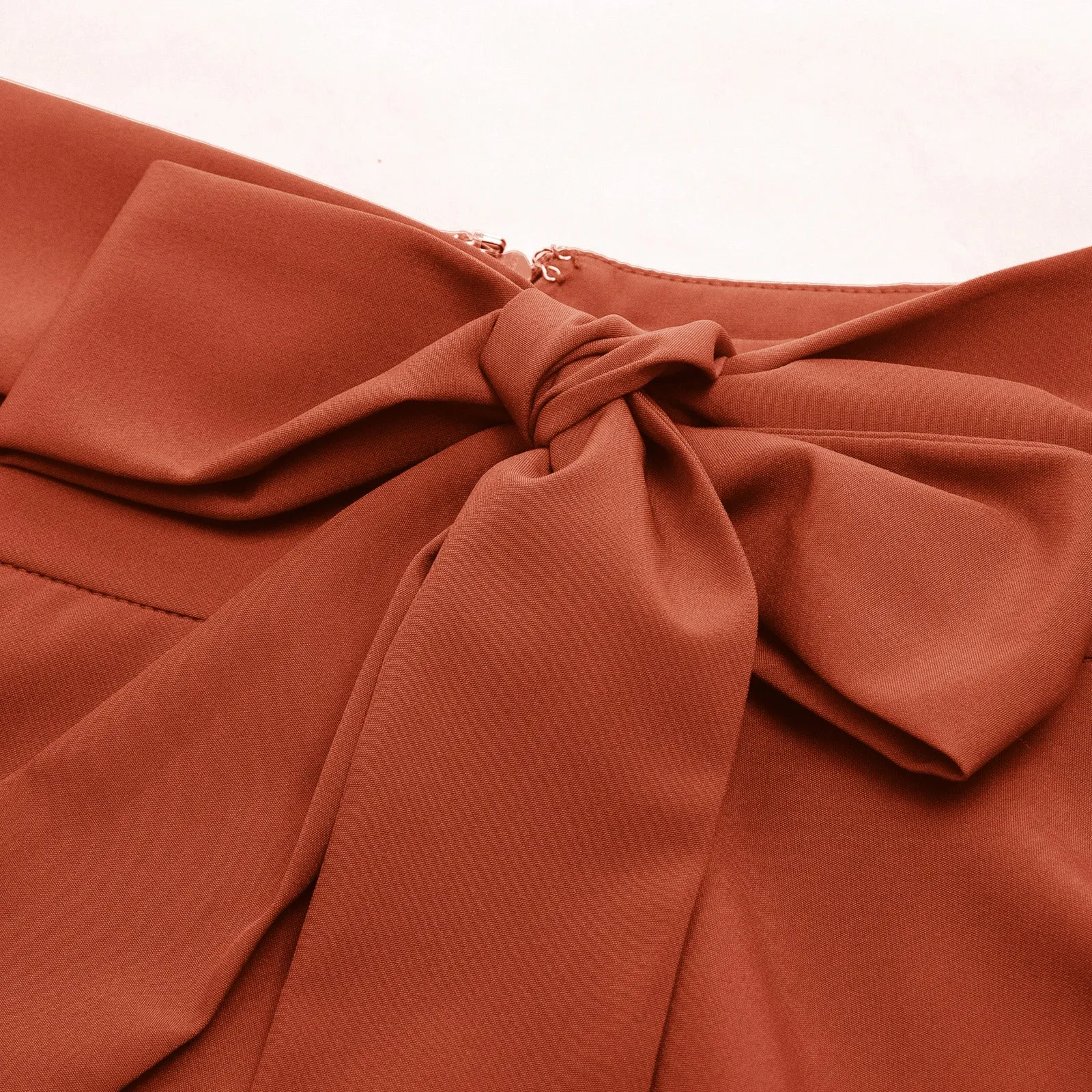 Floral Patterns Women's High Waist Bow Decorated A-Line Pockets Skirt
