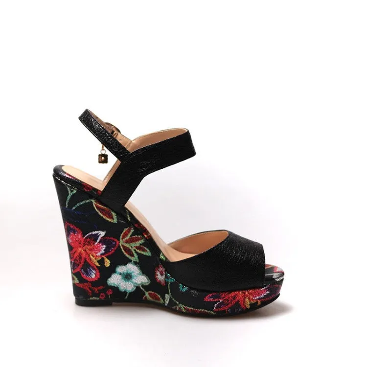 Floral Wedge Heels